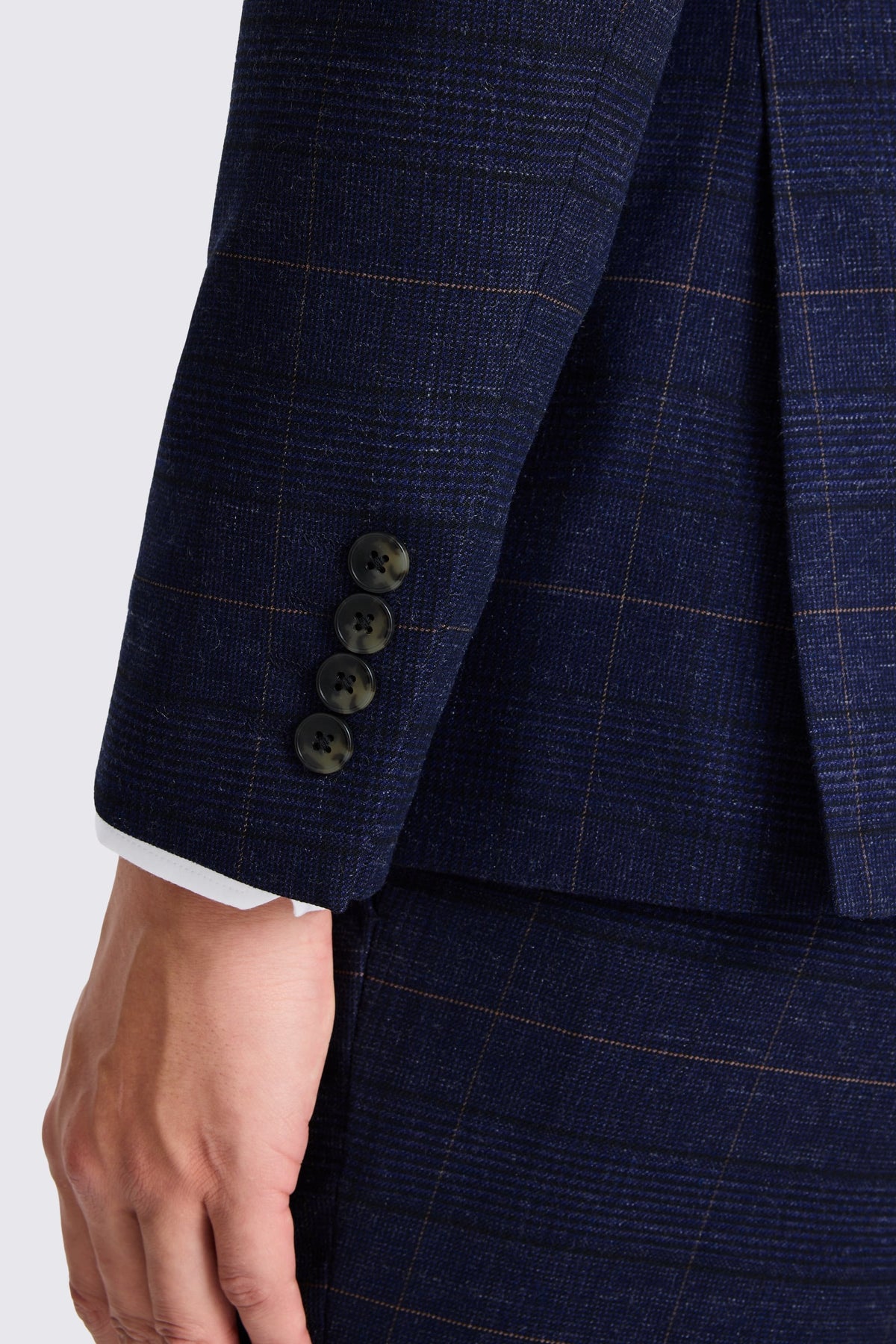 Slim Fit Navy Black Check Suit