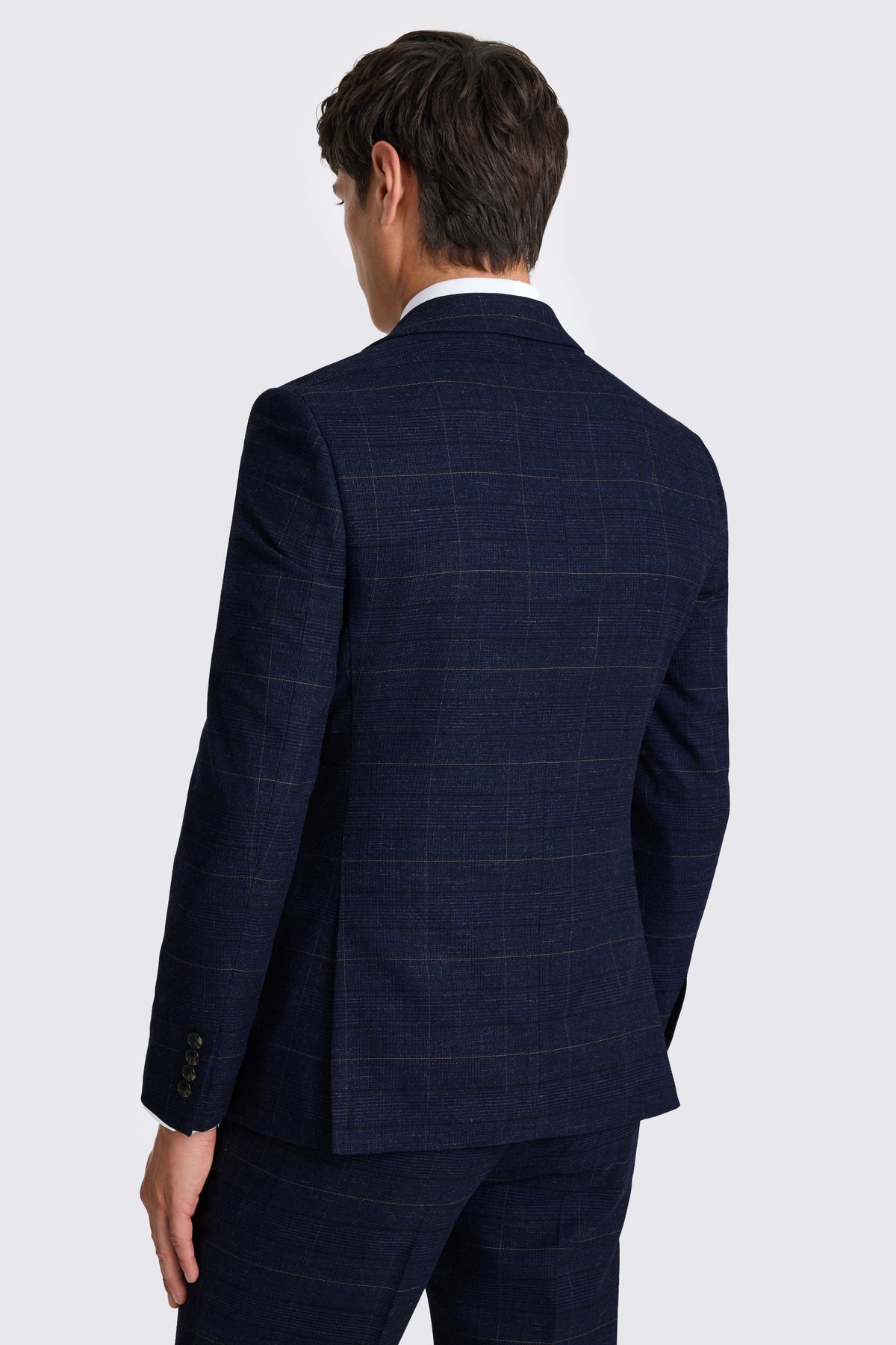 Slim Fit Navy Black Check Suit