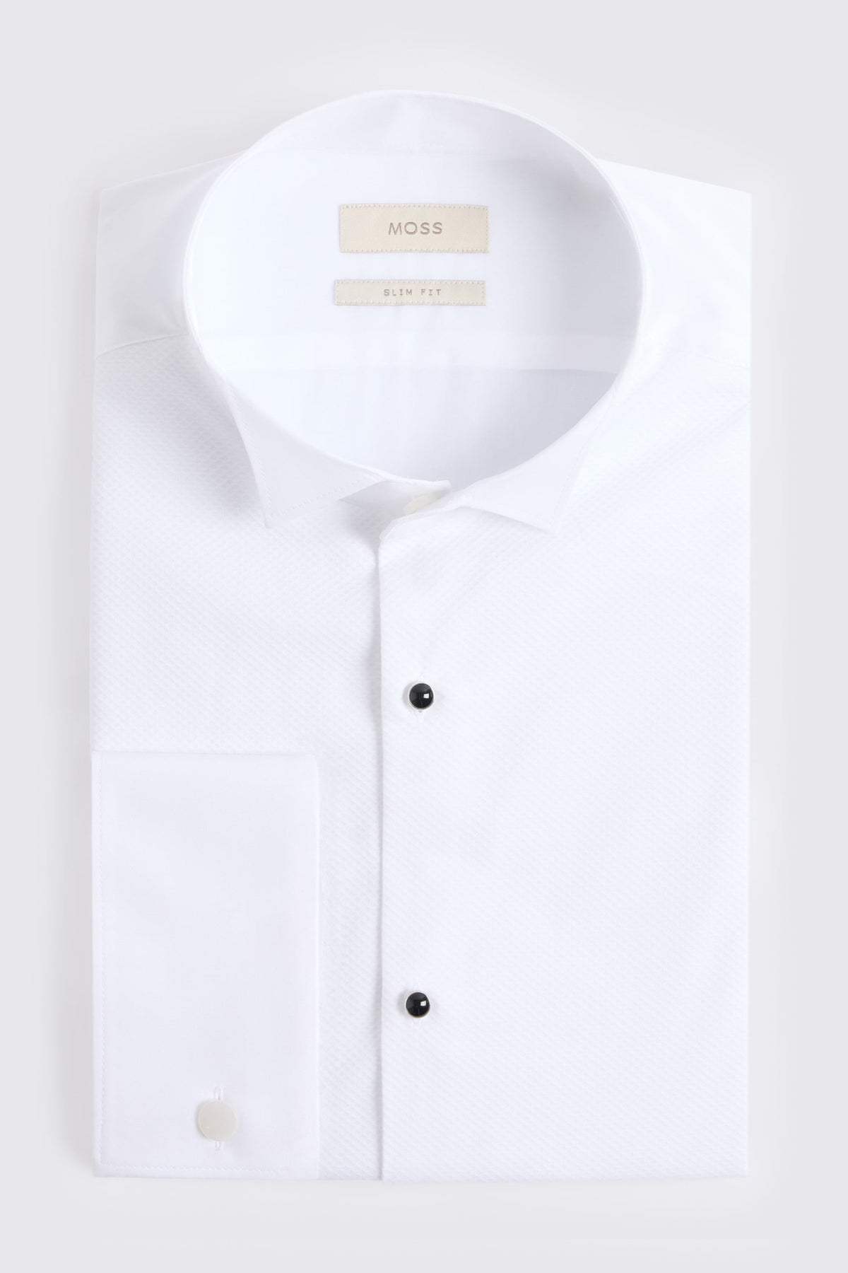Slim Fit White Marcella Wing Collar Dress Shirt