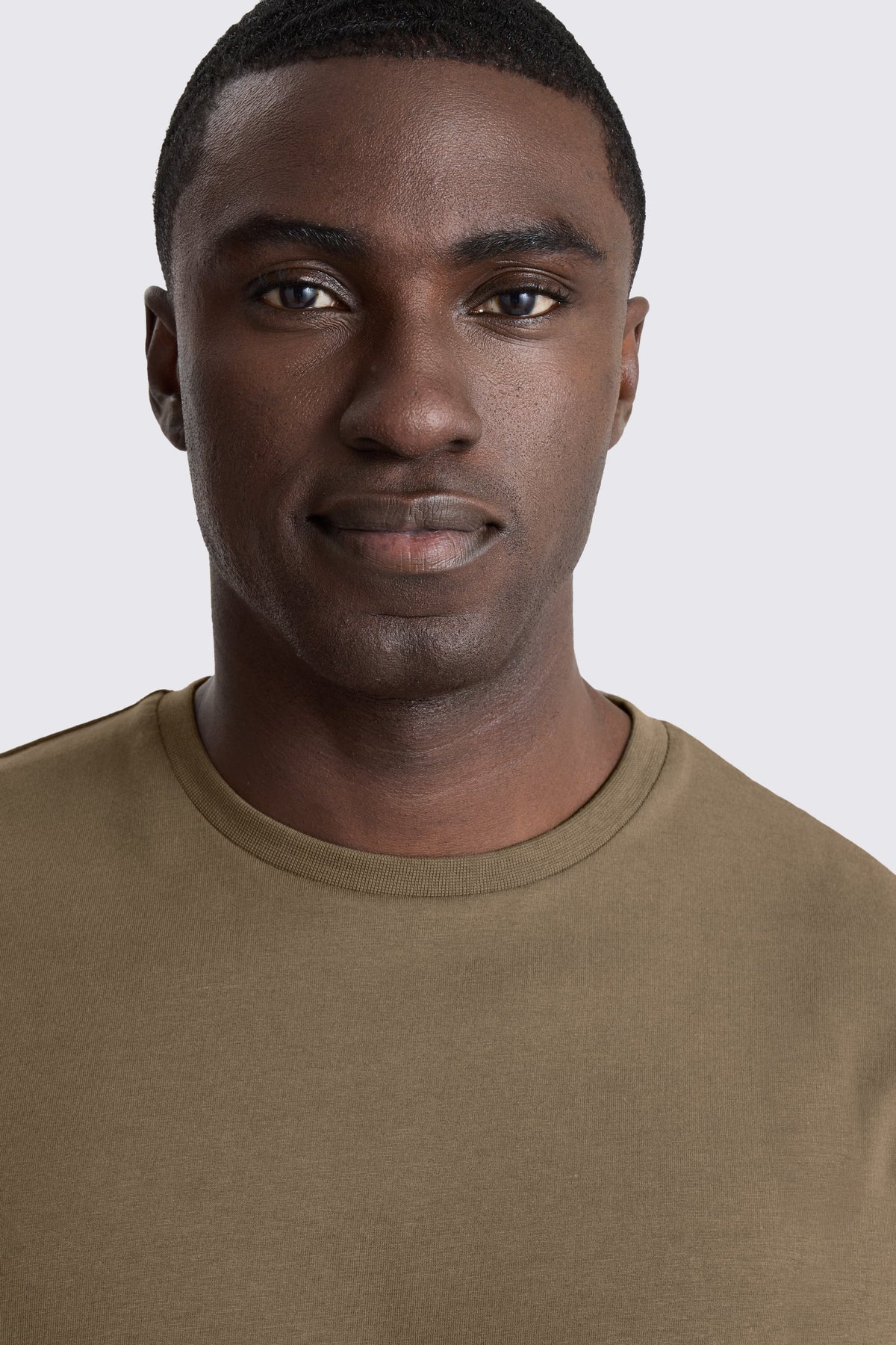 Dark Taupe Cotton Crew-Neck T-Shirt