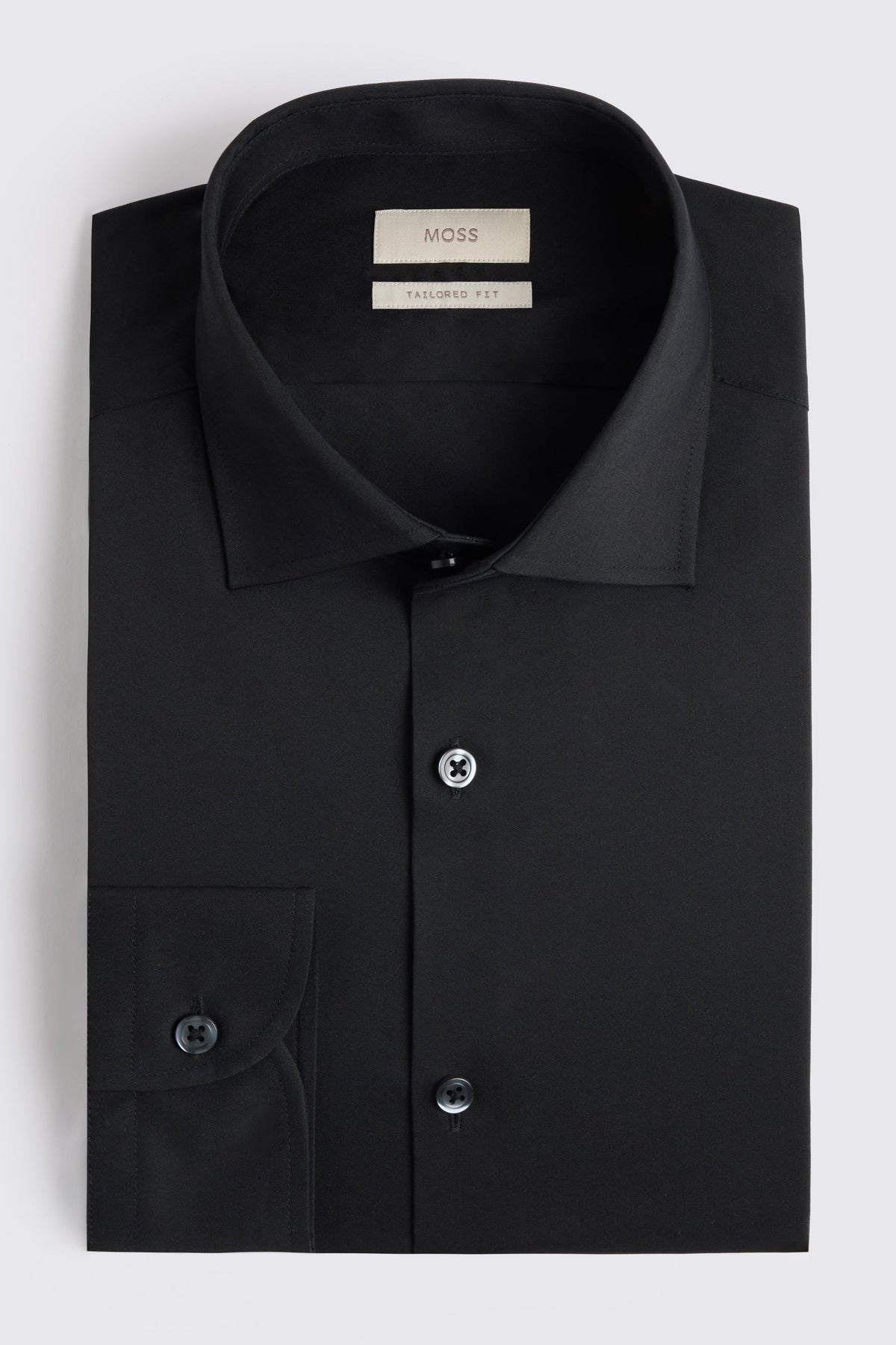Tailored Fit Black Stretch Shirt