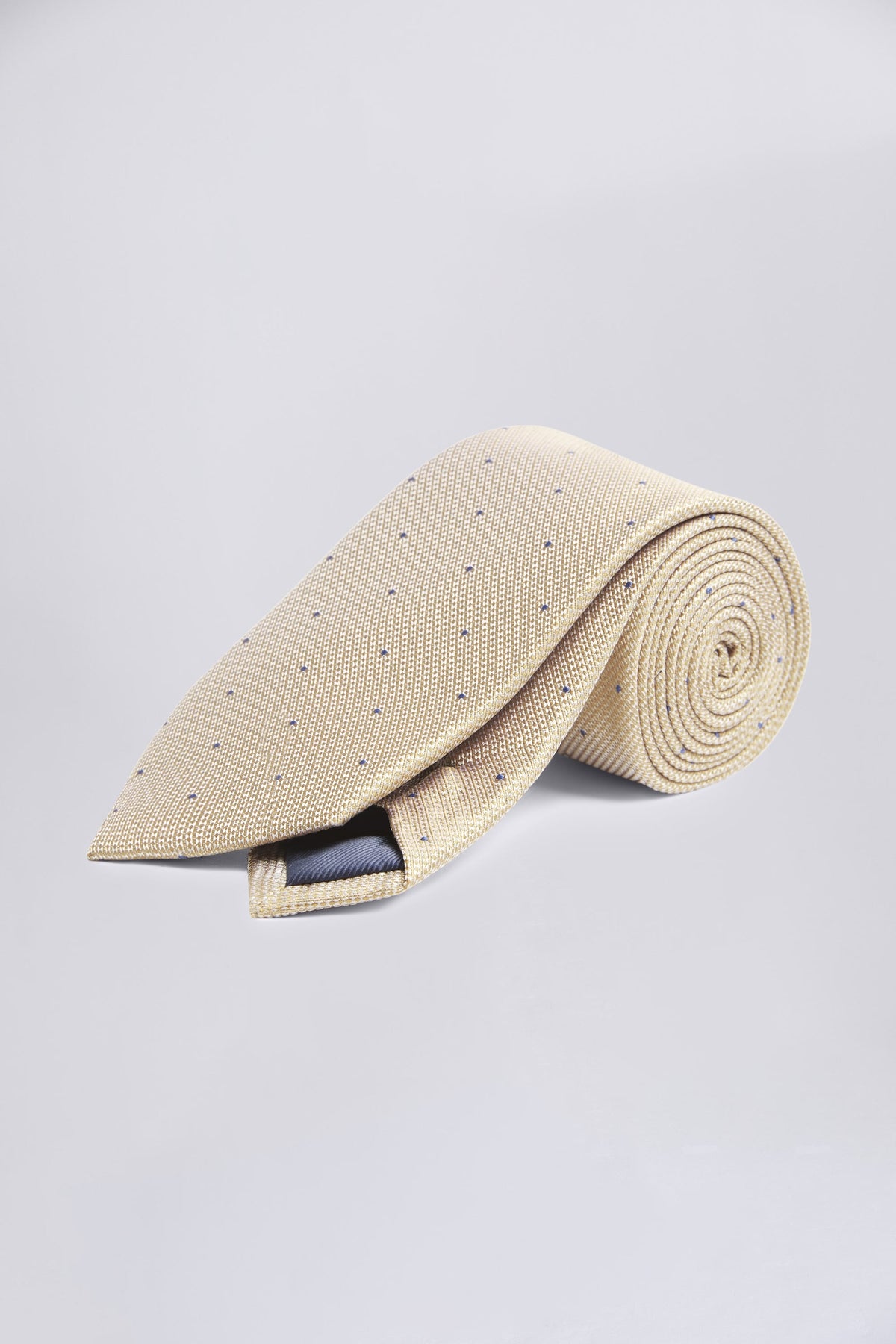Champagne Contrast Spot Silk Tie