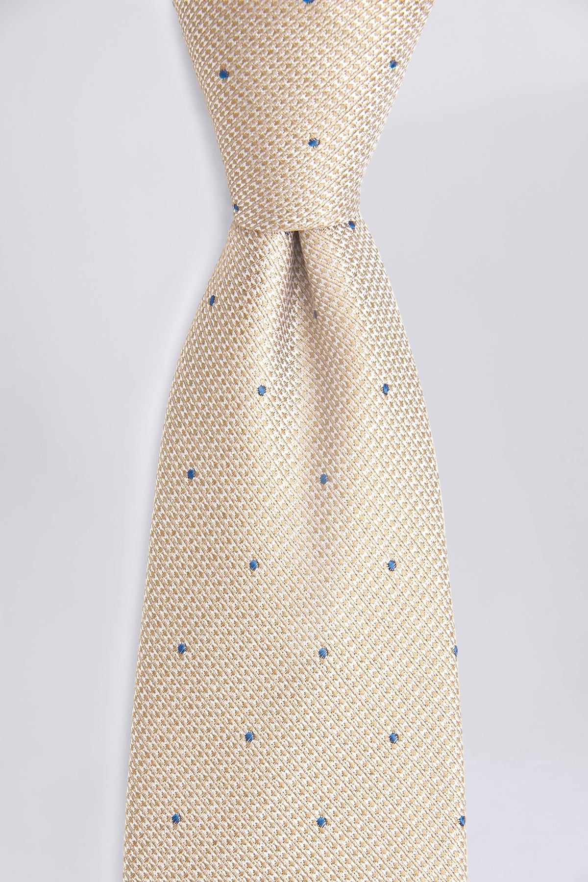 Champagne Contrast Spot Silk Tie