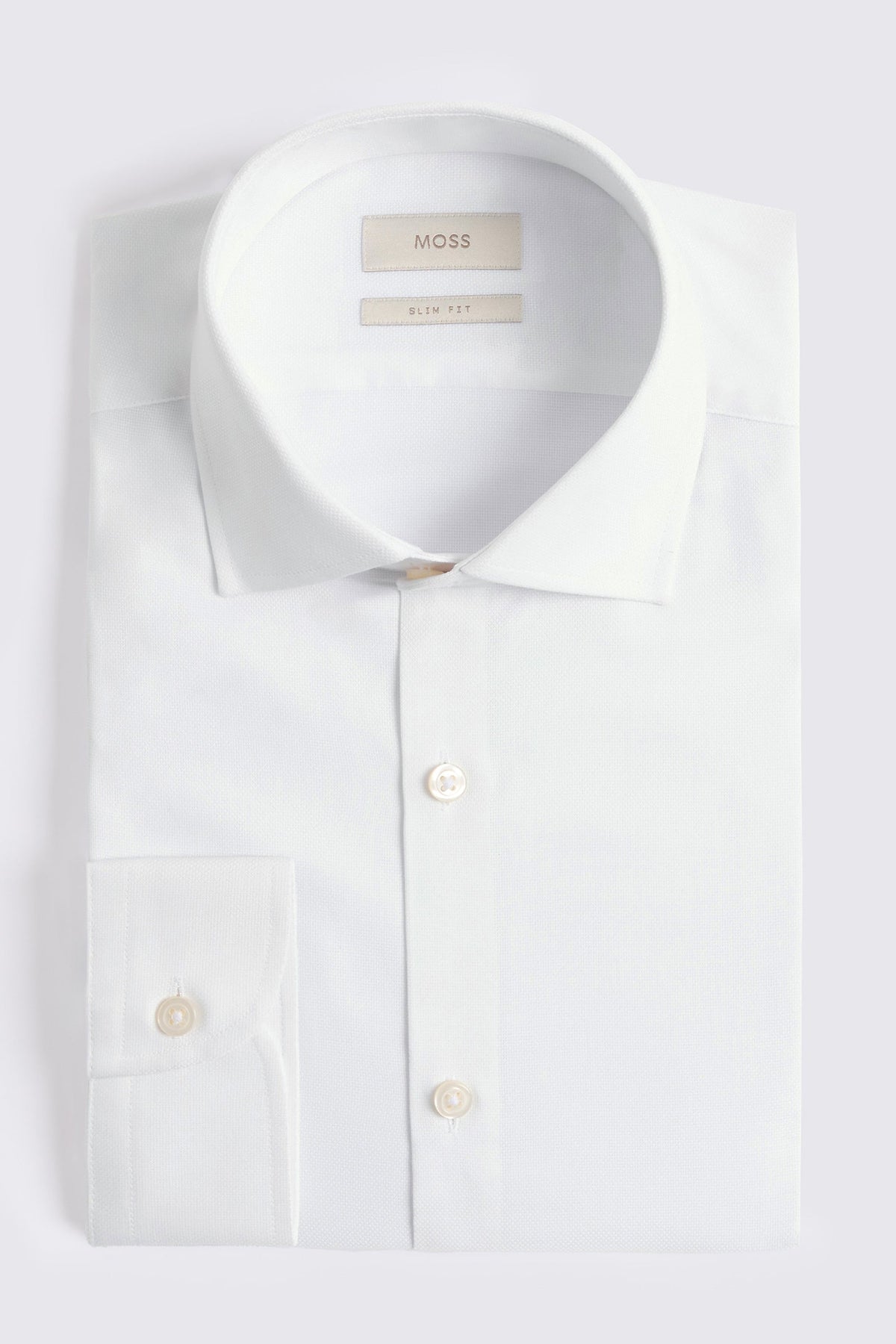 Slim Fit White Dobby Stretch Shirt