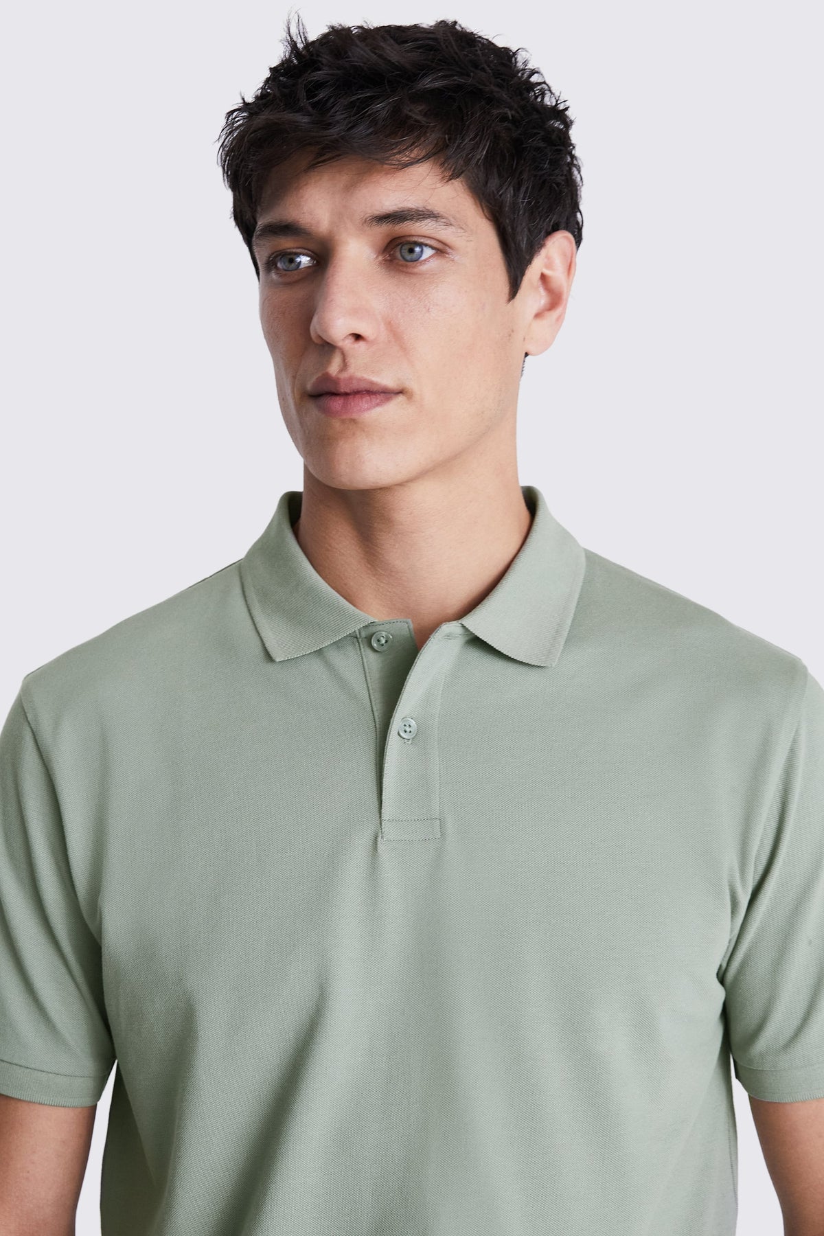Sage Cotton Pique Polo Shirt