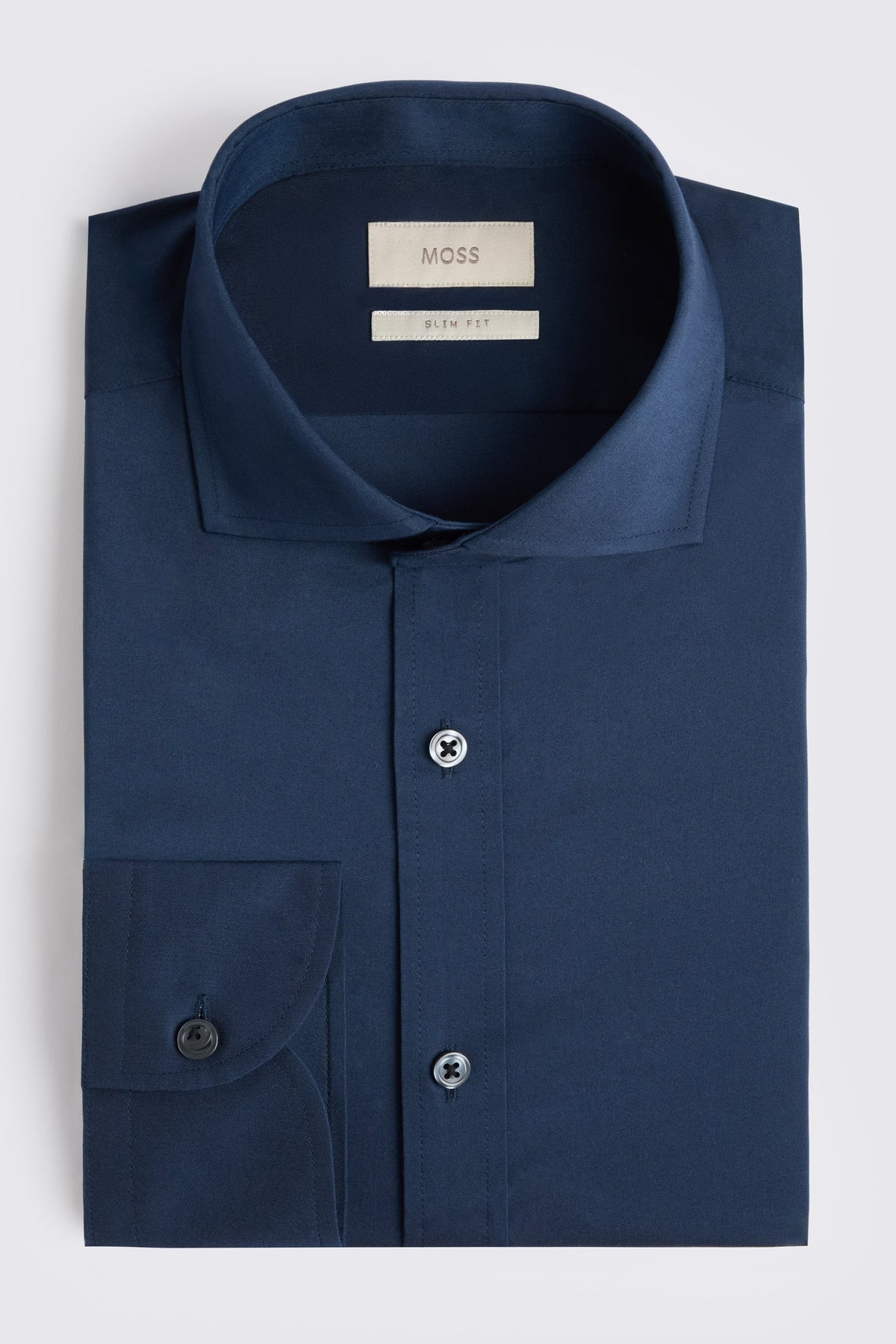 Slim Fit Dark Blue Stretch Shirt