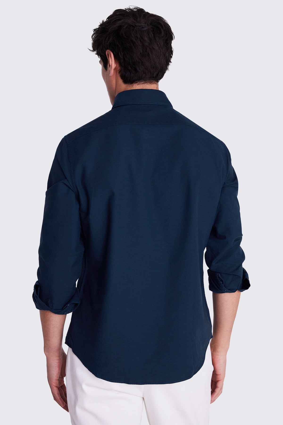Navy Washed Cotton Oxford Shirt