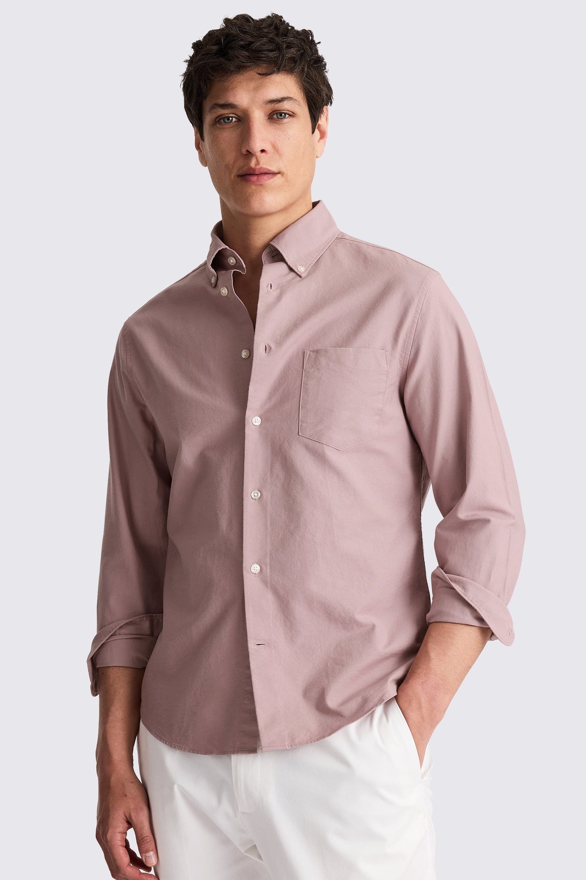 Dusty Pink Washed Cotton Oxford Shirt