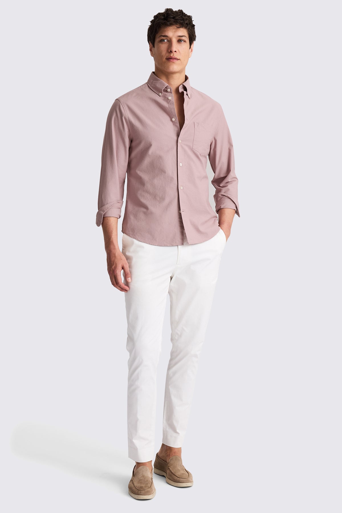 Dusty Pink Washed Cotton Oxford Shirt