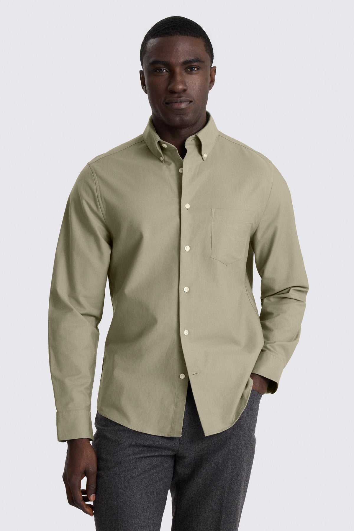 Sage Washed Cotton Oxford Shirt