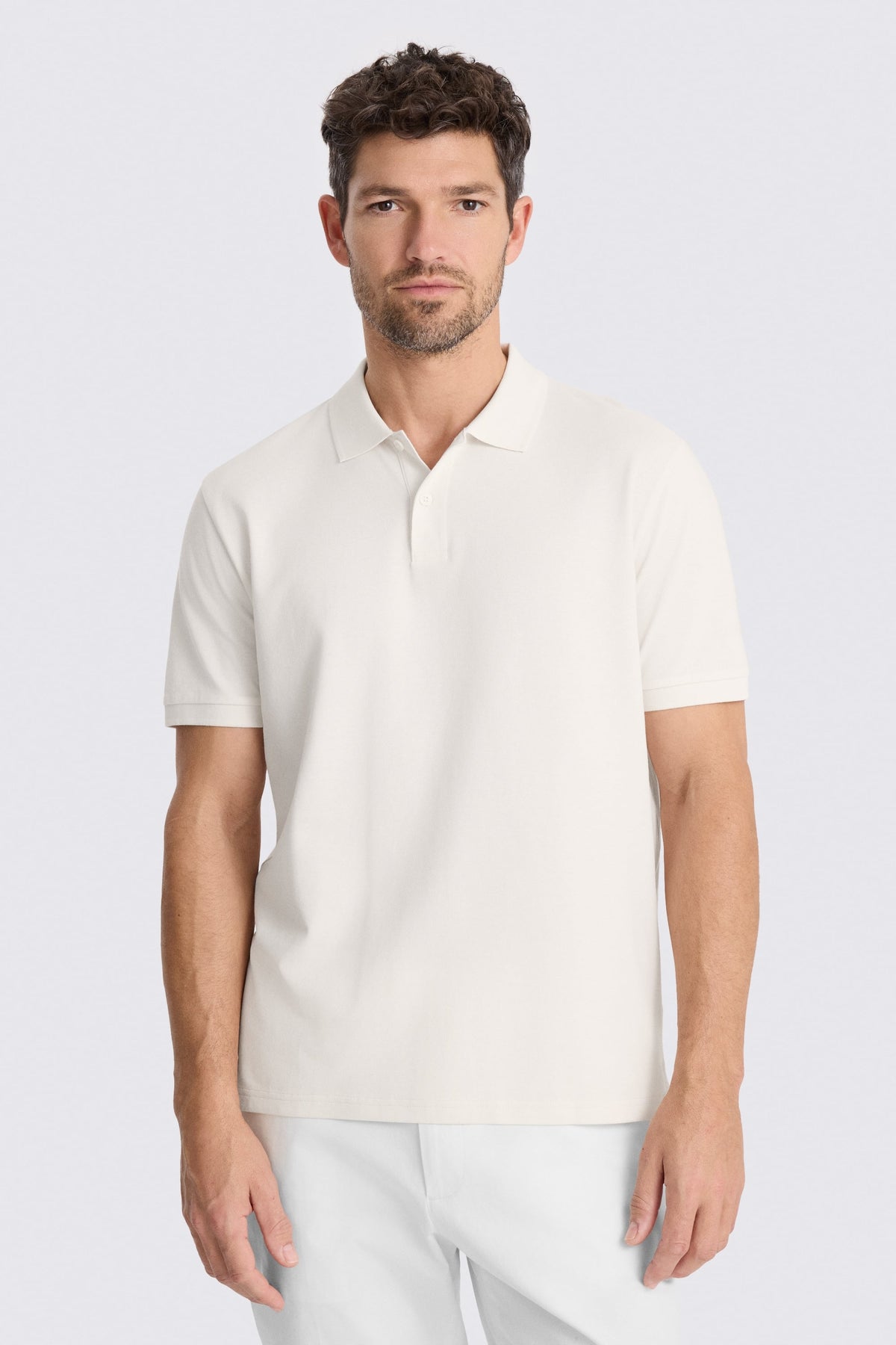 Off-White Cotton Pique Polo Shirt