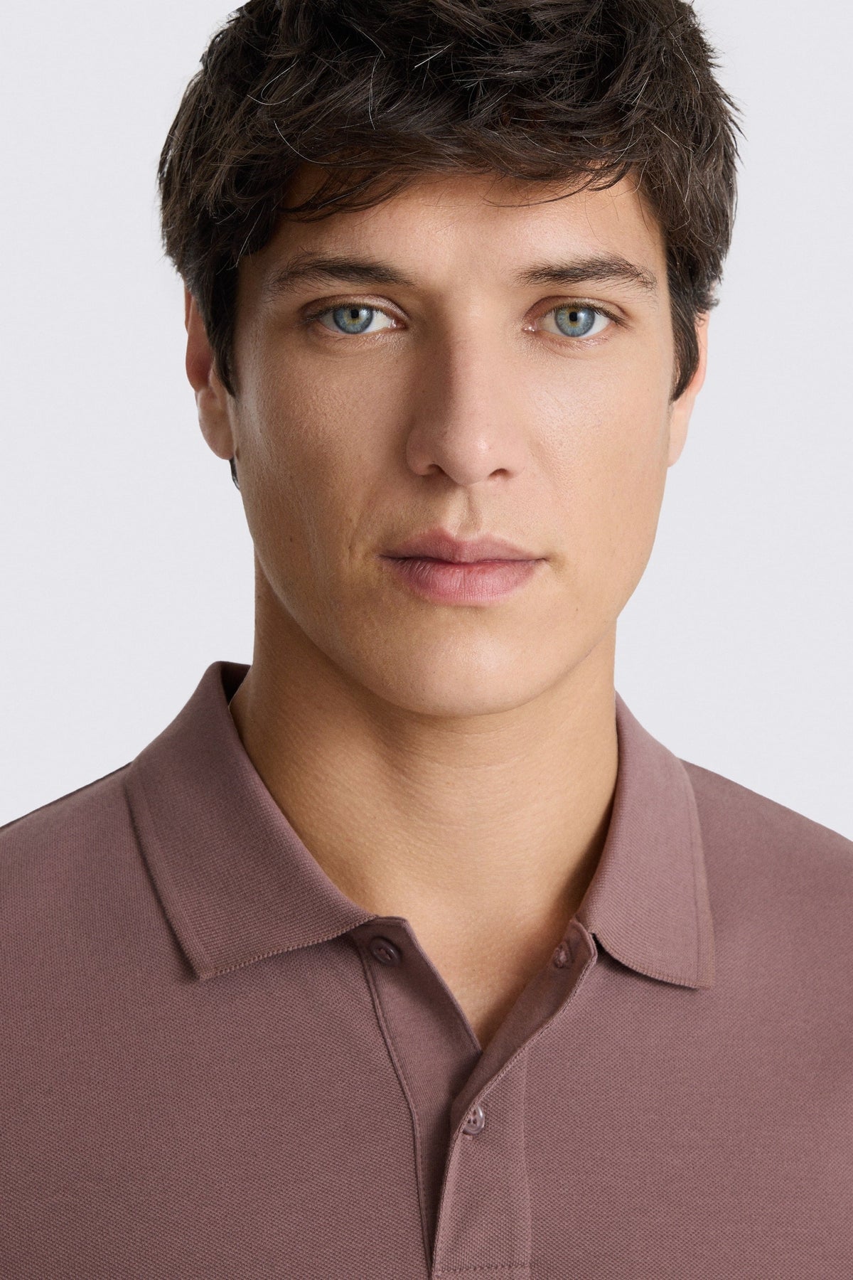 Mauve Cotton Pique Polo Shirt