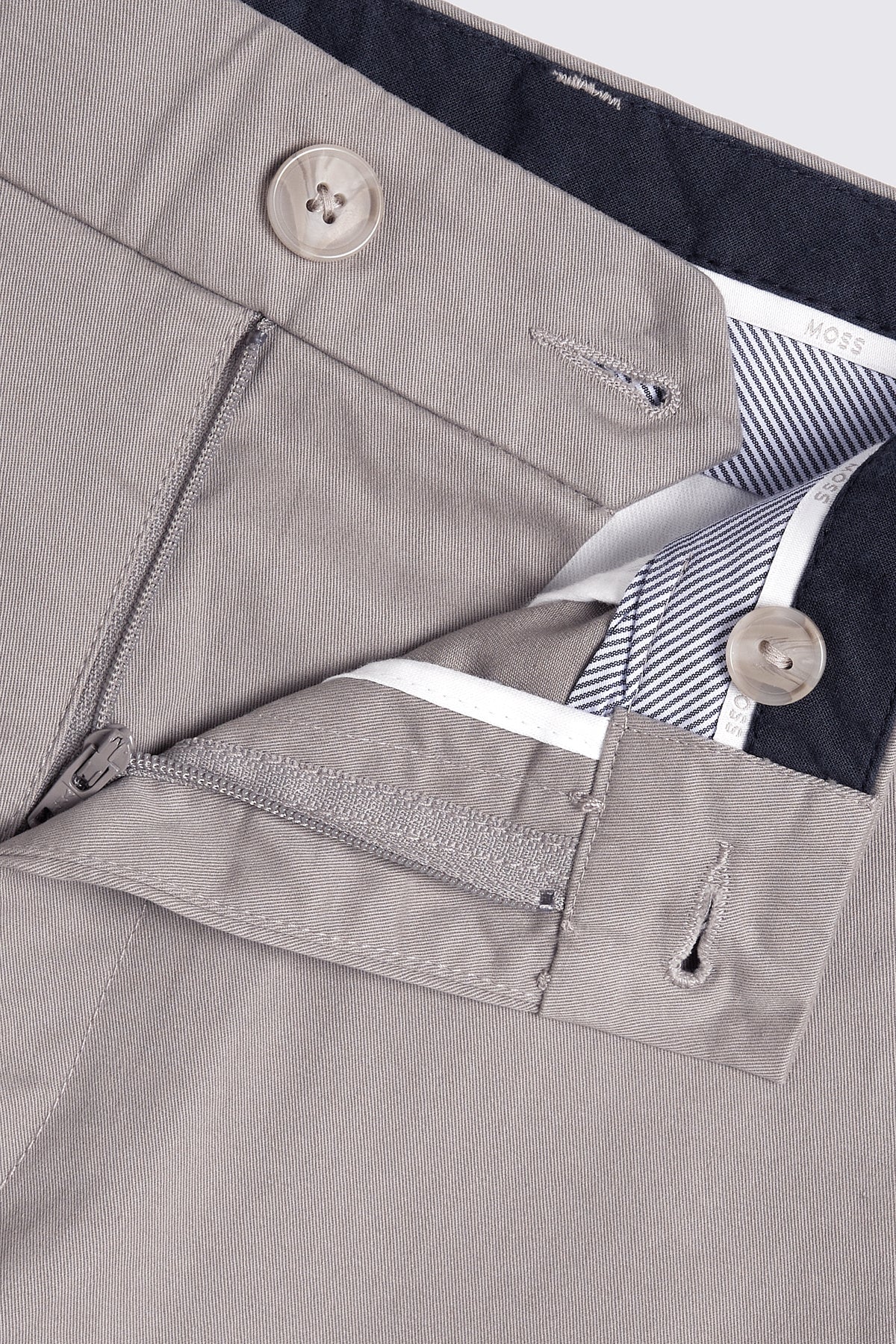 Tailored Fit Dark Taupe Cotton Chinos
