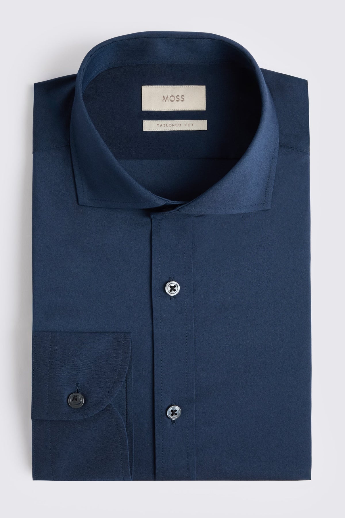 Tailored Fit Dark Blue Stretch Shirt
