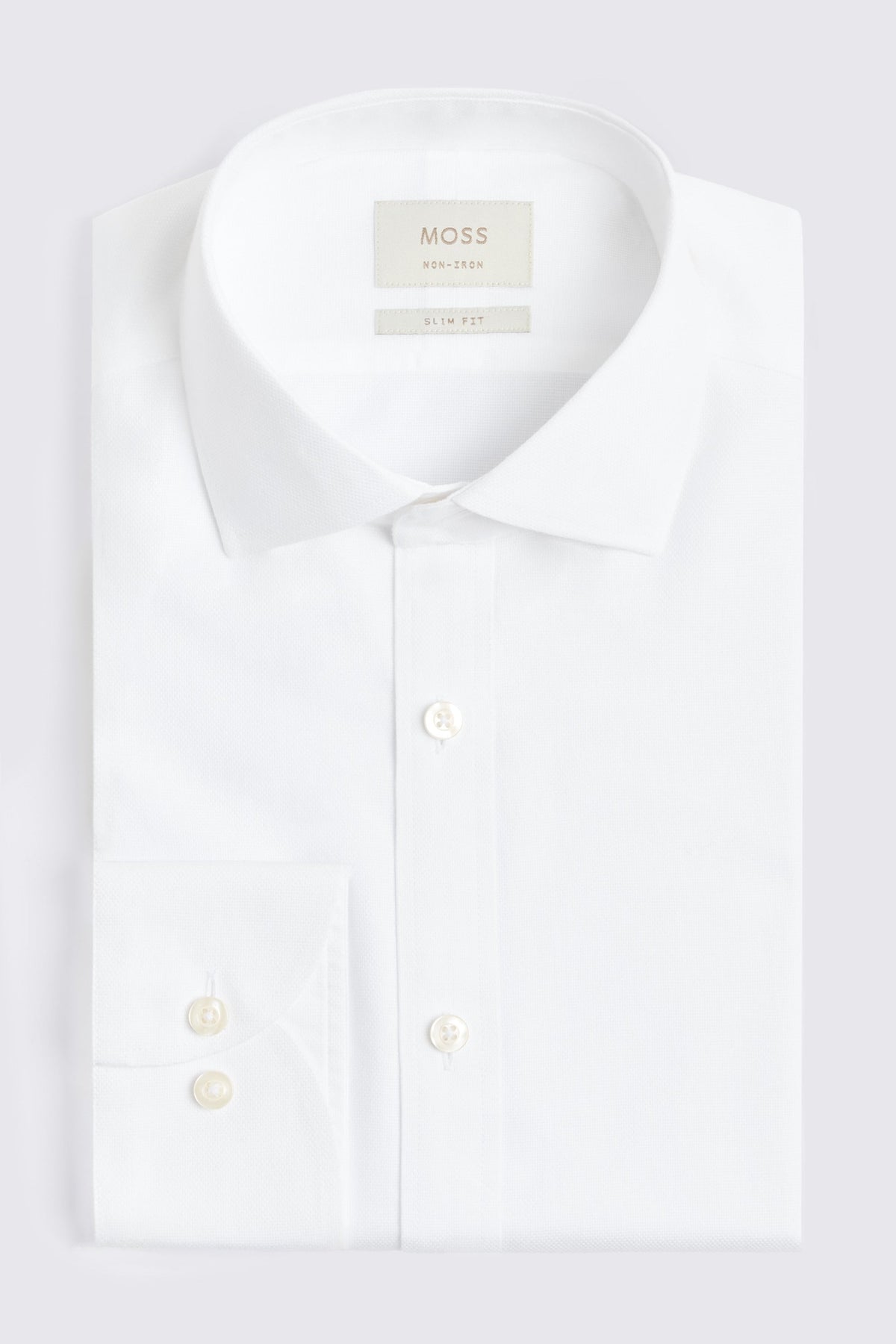 Slim Fit White Royal Oxford Non-Iron Cotton Shirt