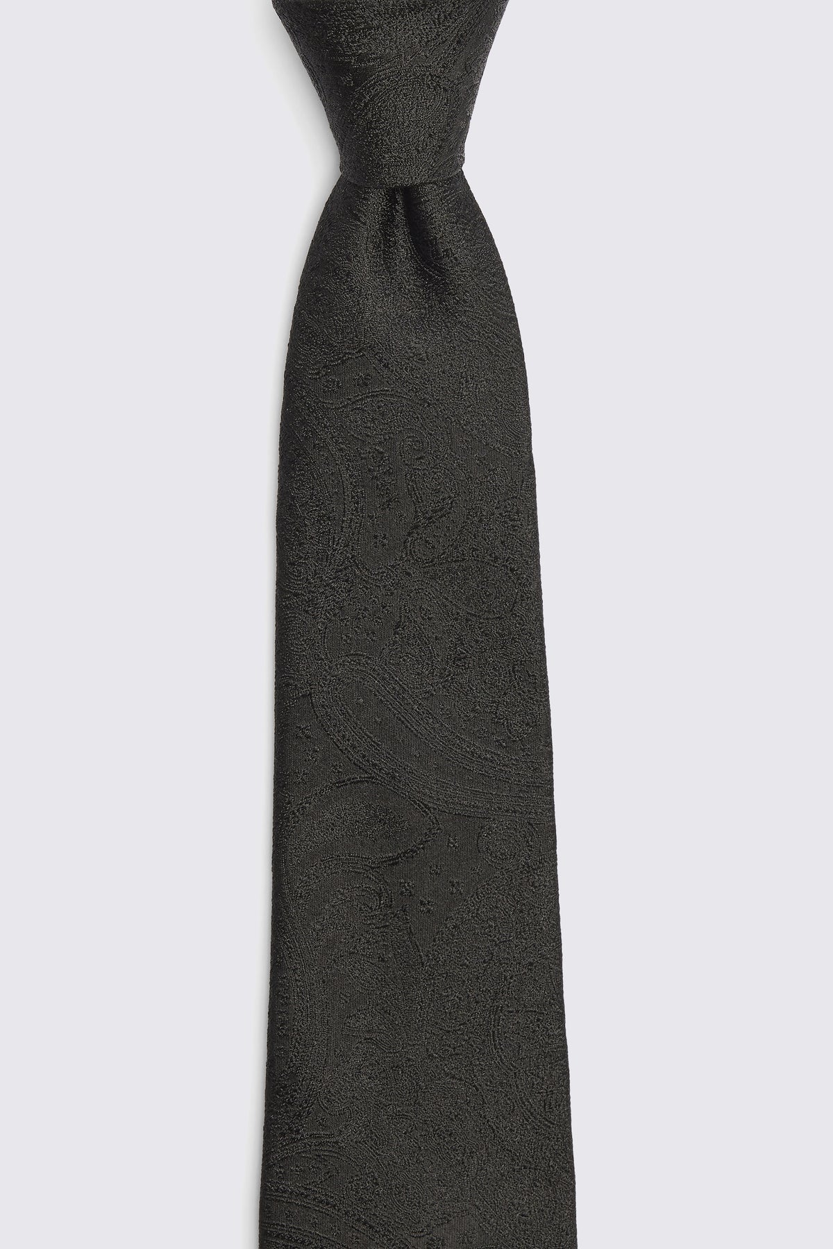 Black Wedding Paisley Silk Tie