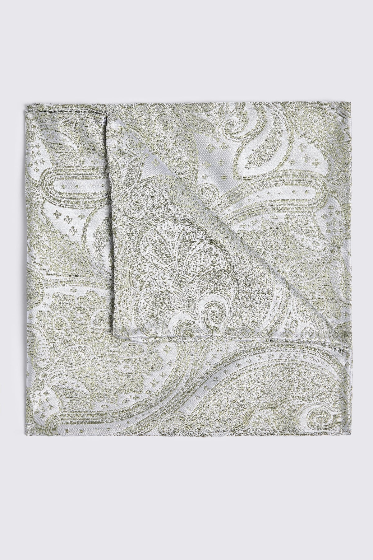 Sage Wedding Paisley Pocket Square