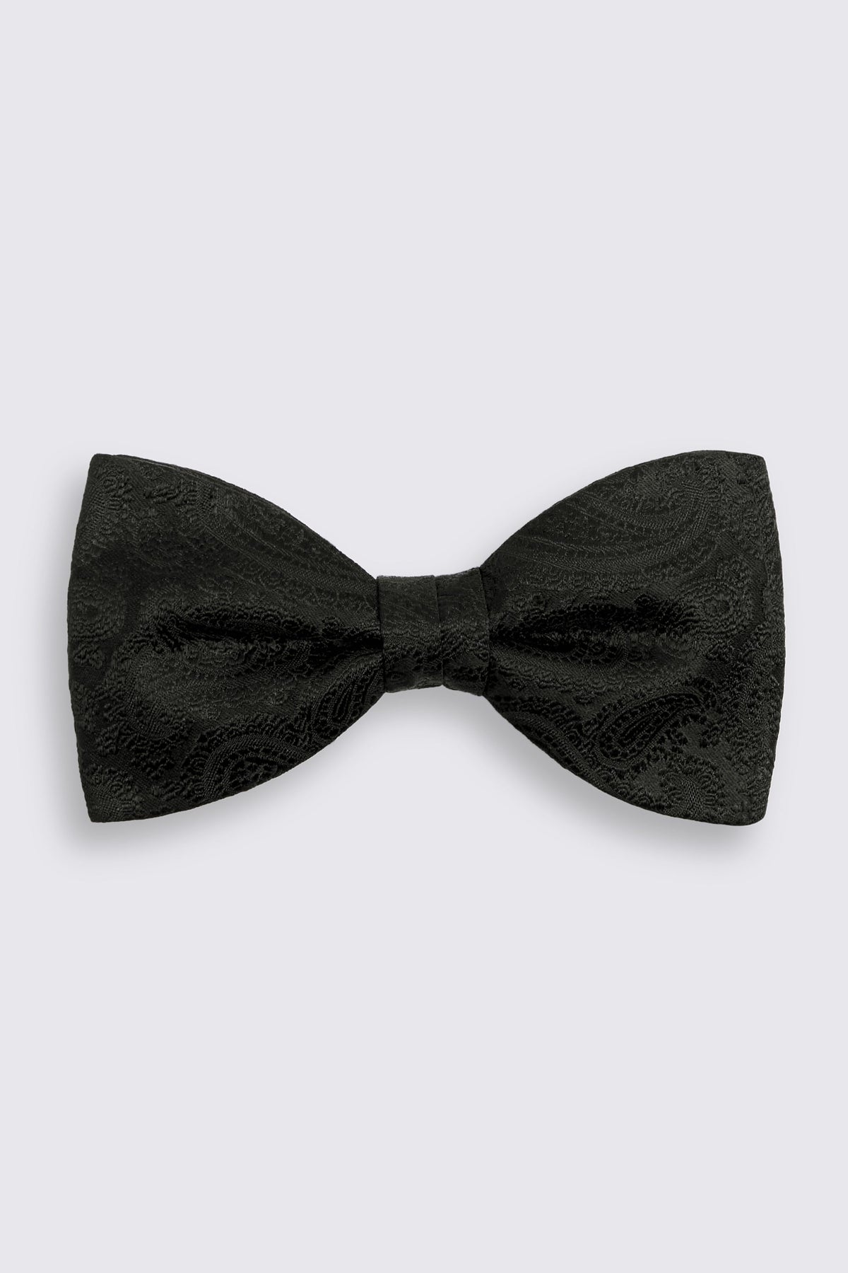 Black Silk Paisley Pre-Tied Bow Tie