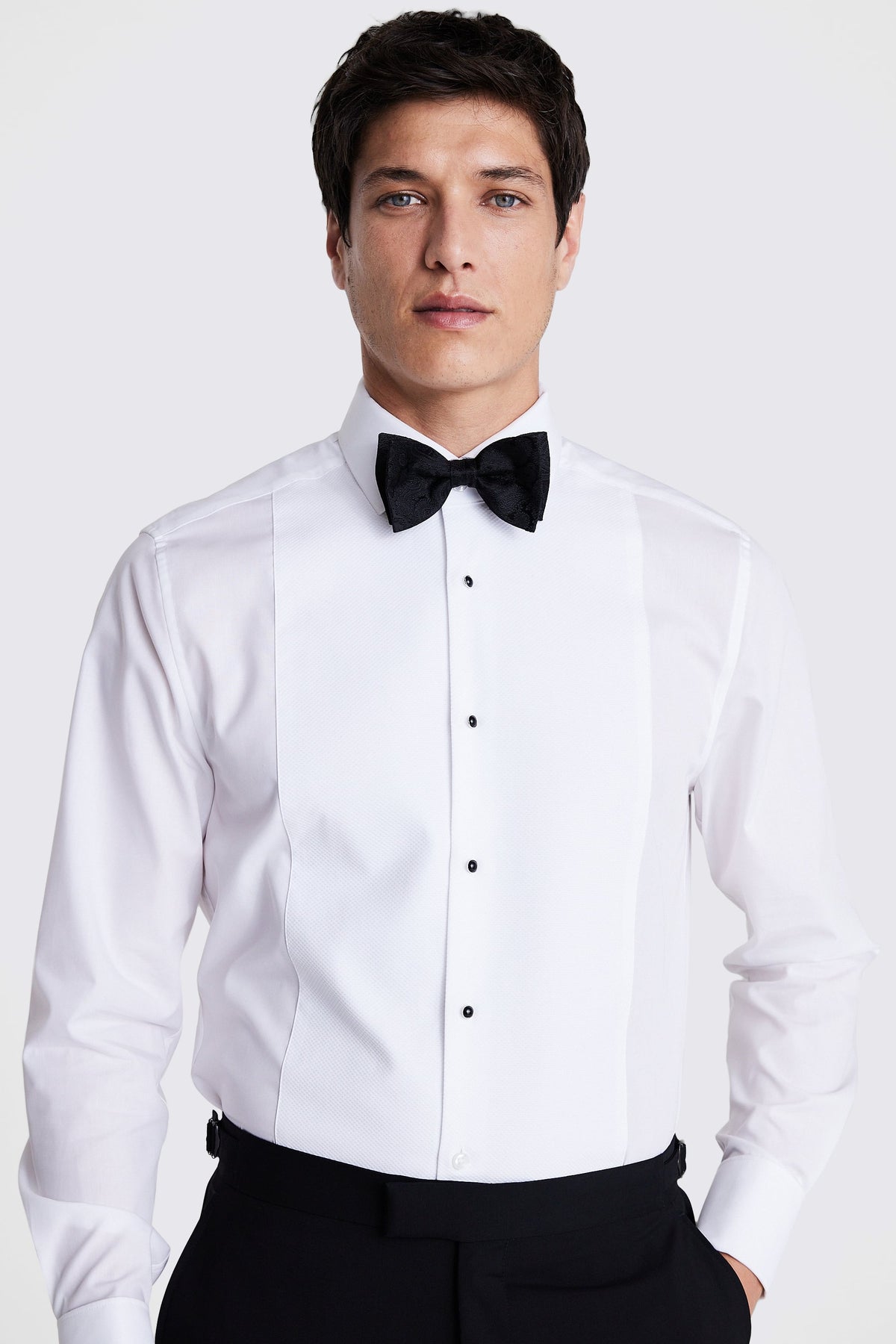 Black Silk Paisley Pre-Tied Bow Tie