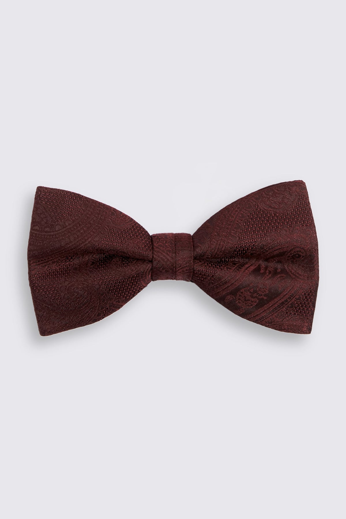 Wine Silk Paisley Pre-Tied Bow Tie