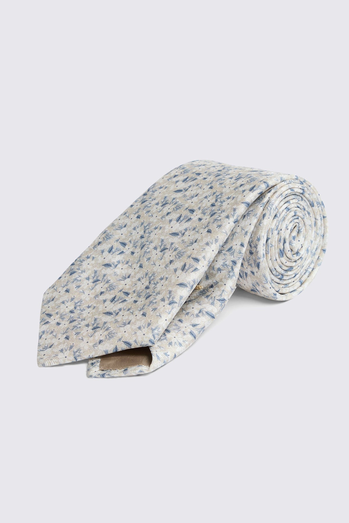Italian Off-White Ditsy Floral Silk Tie