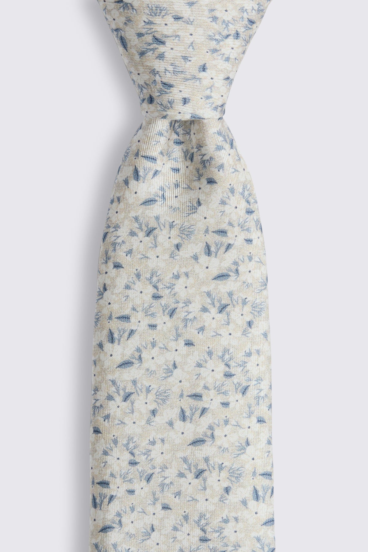 Italian Off-White Ditsy Floral Silk Tie