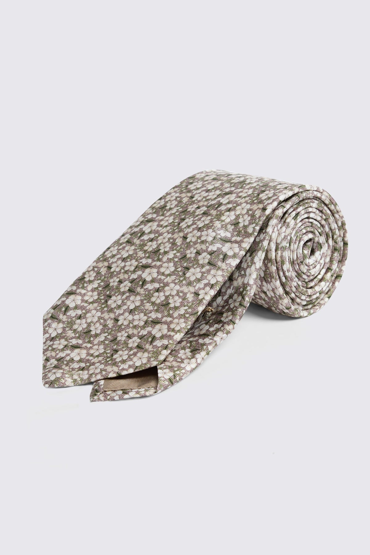 Italian Dusty Pink Ditsy Floral Silk Tie