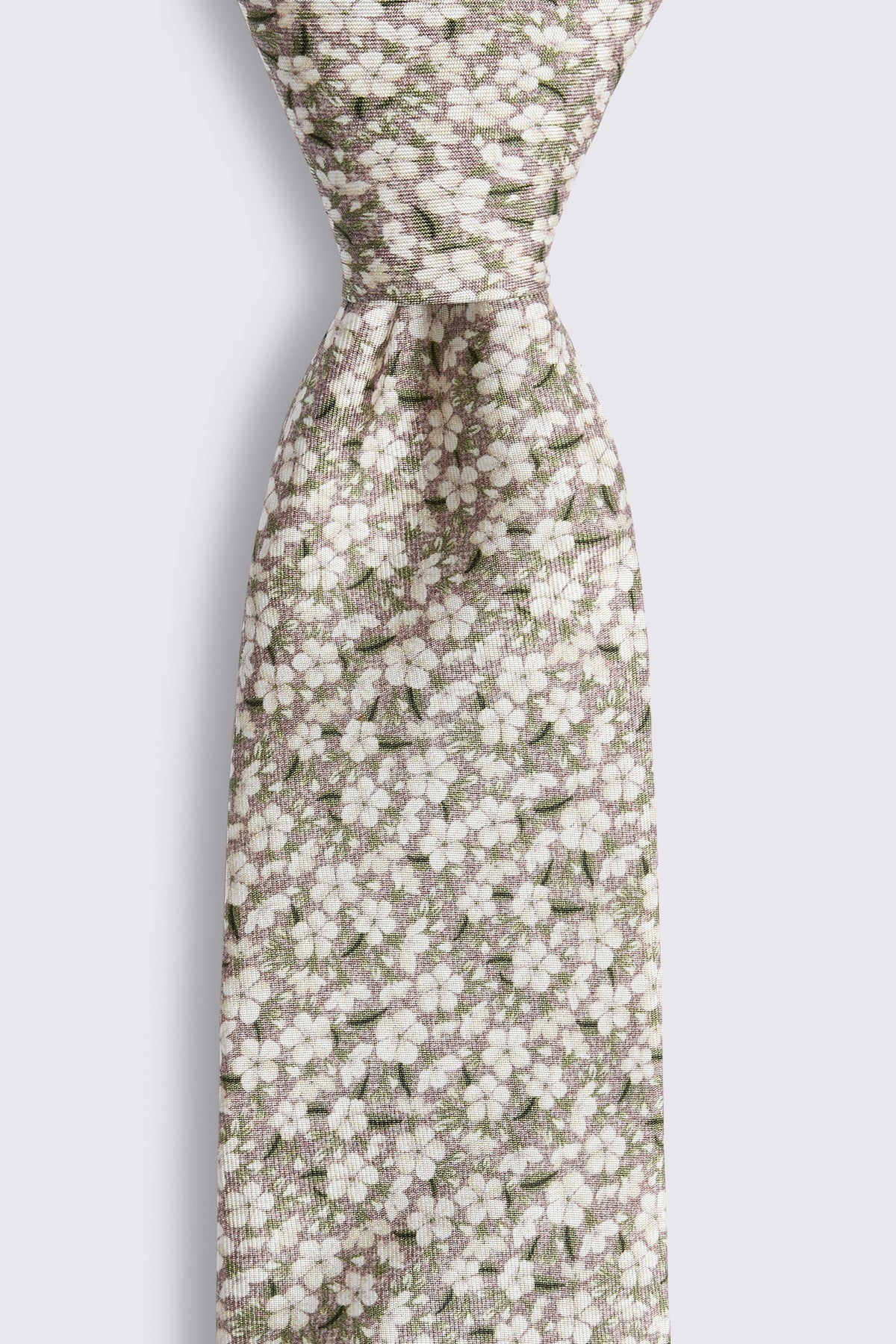 Italian Dusty Pink Ditsy Floral Silk Tie