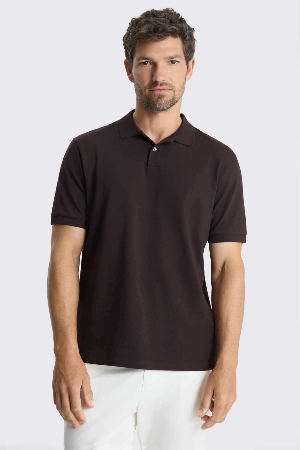 Chocolate Cotton Pique Polo Shirt