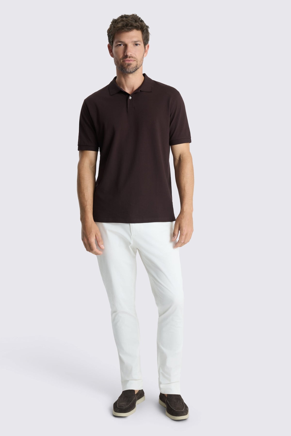 Chocolate Cotton Pique Polo Shirt
