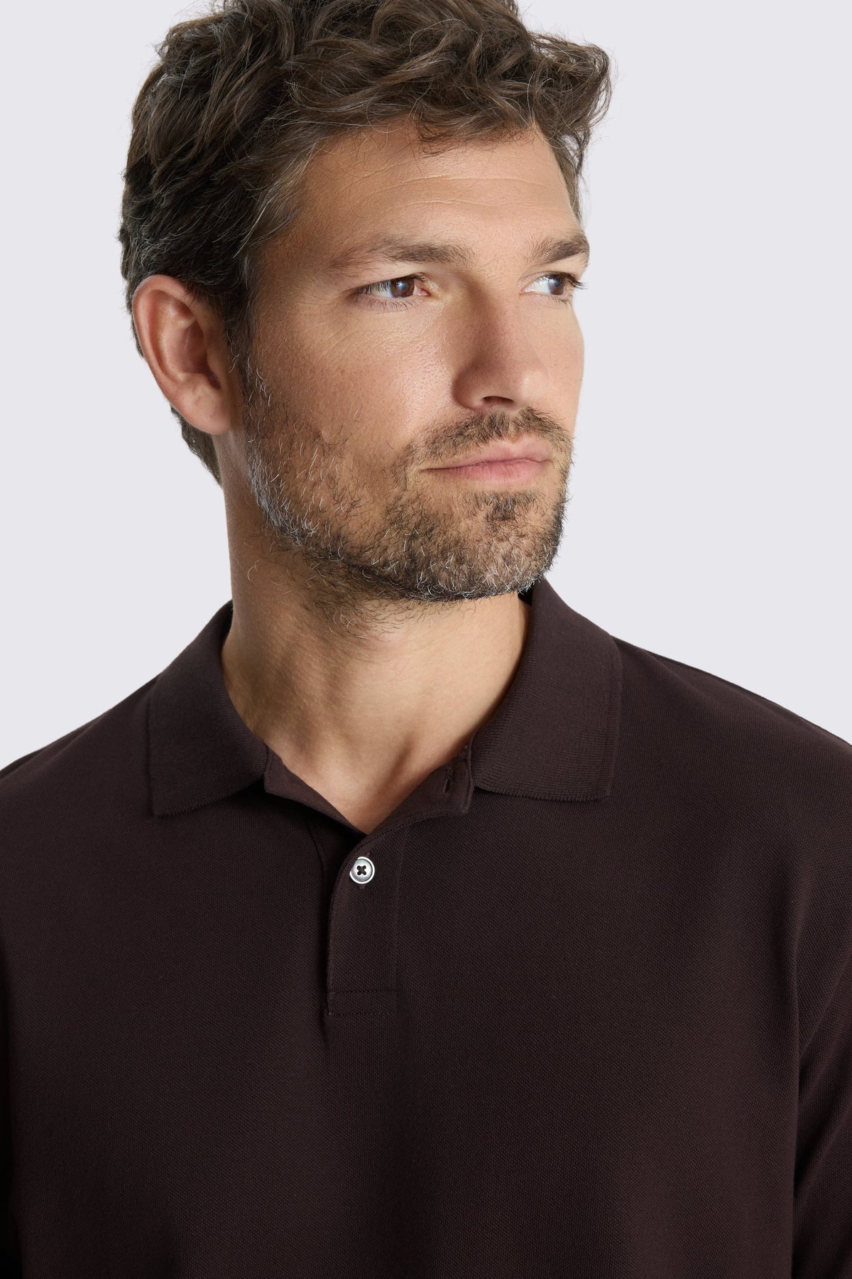 Chocolate Cotton Pique Polo Shirt