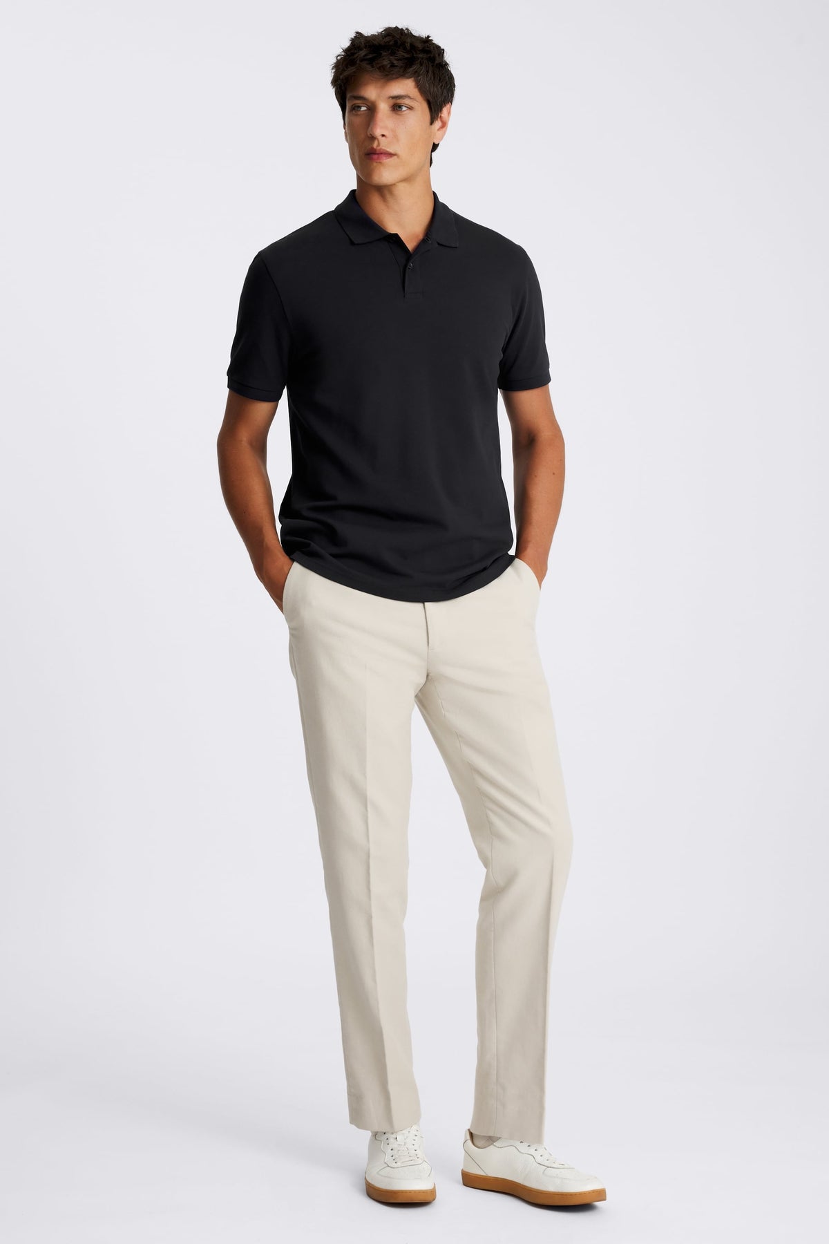 Navy Cotton Pique Polo Shirt