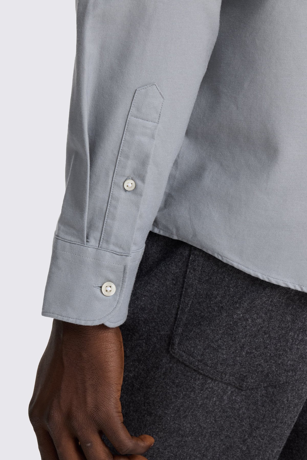 Mid Blue Washed Cotton Oxford Shirt