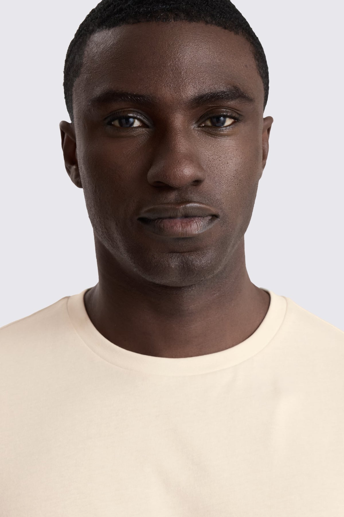 Ecru Cotton Crew-Neck T-Shirt