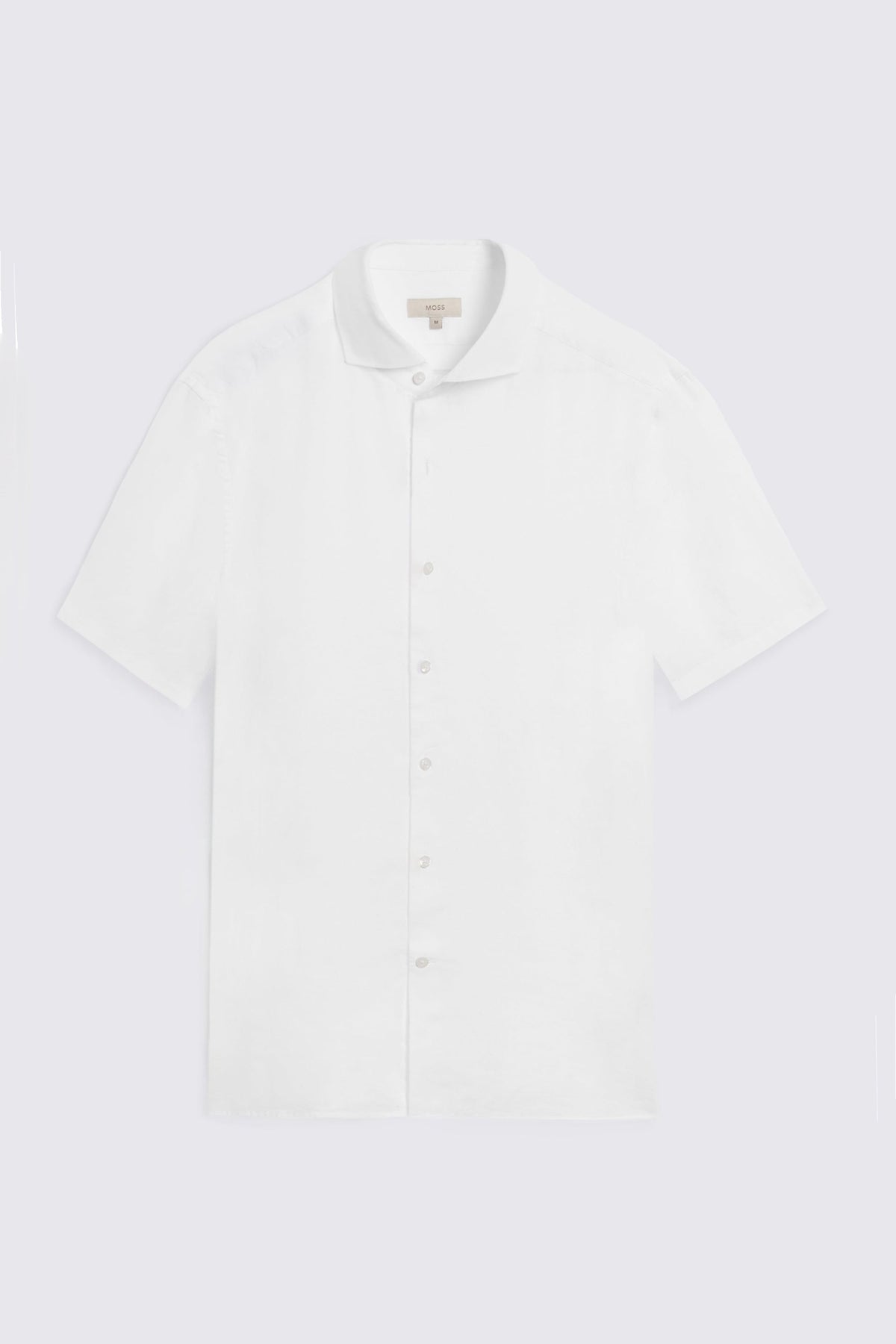 White Short Sleeve Linen Shirt