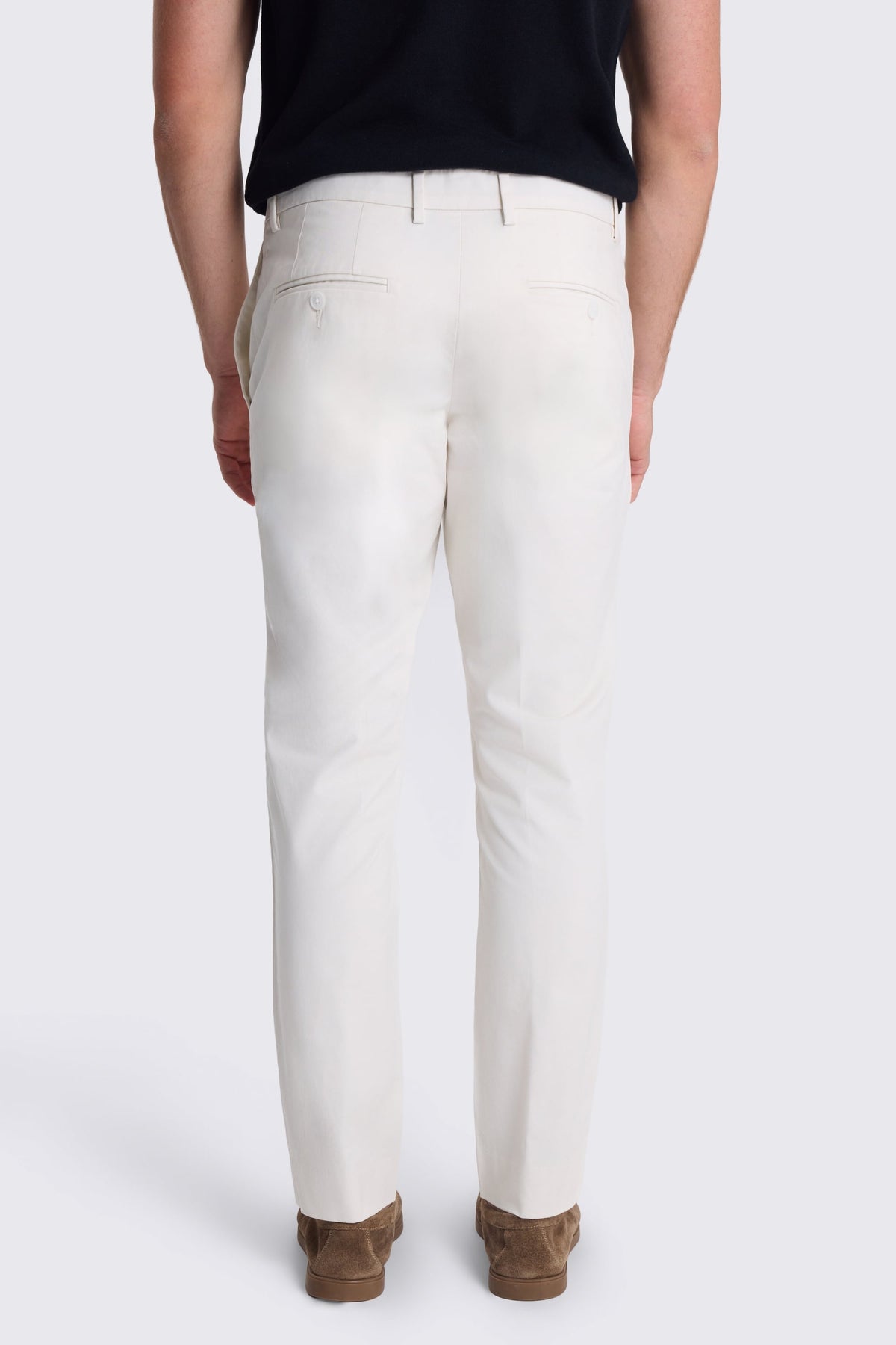 Slim Fit Off-White Cotton Chinos