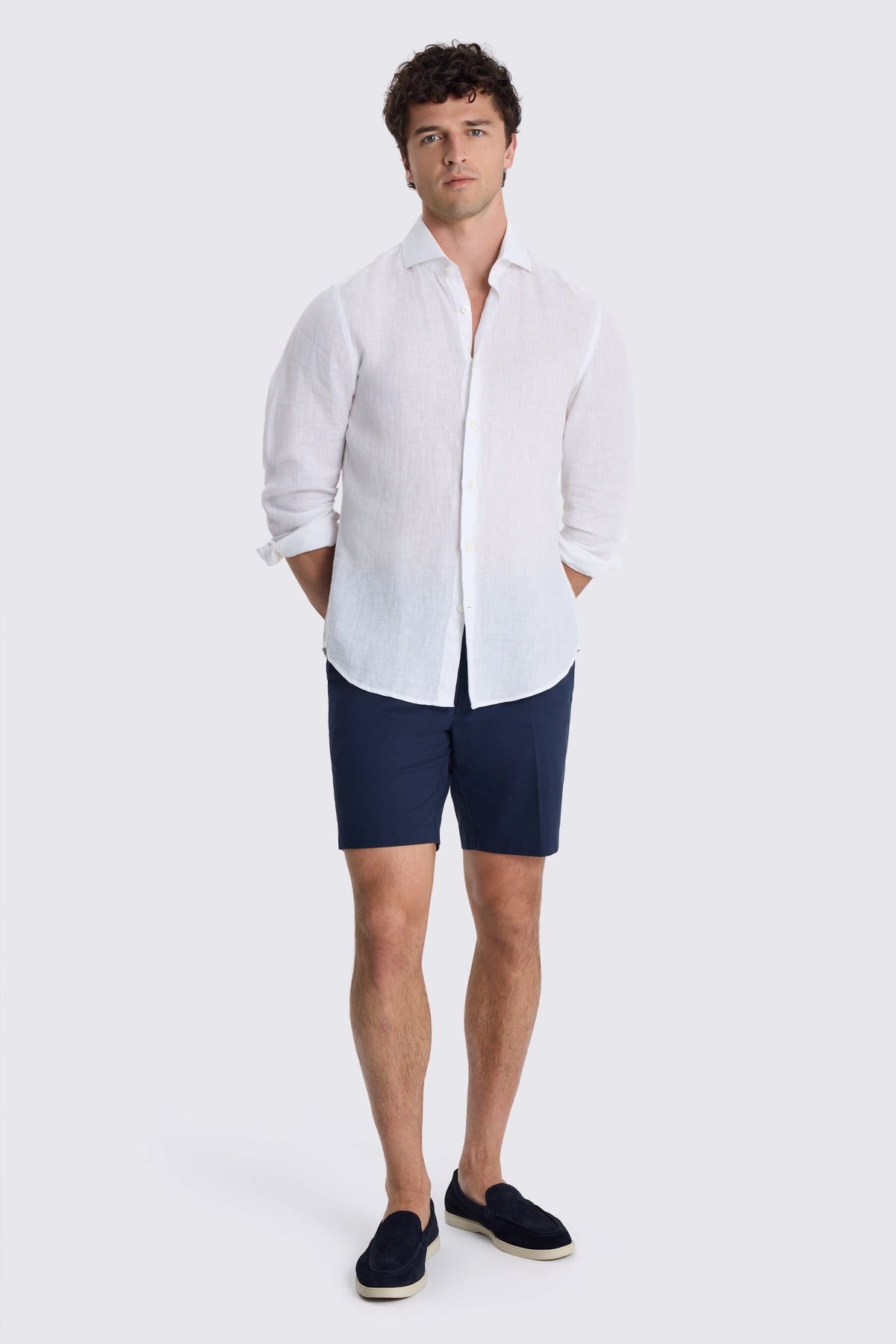 Navy Chino Cotton Shorts