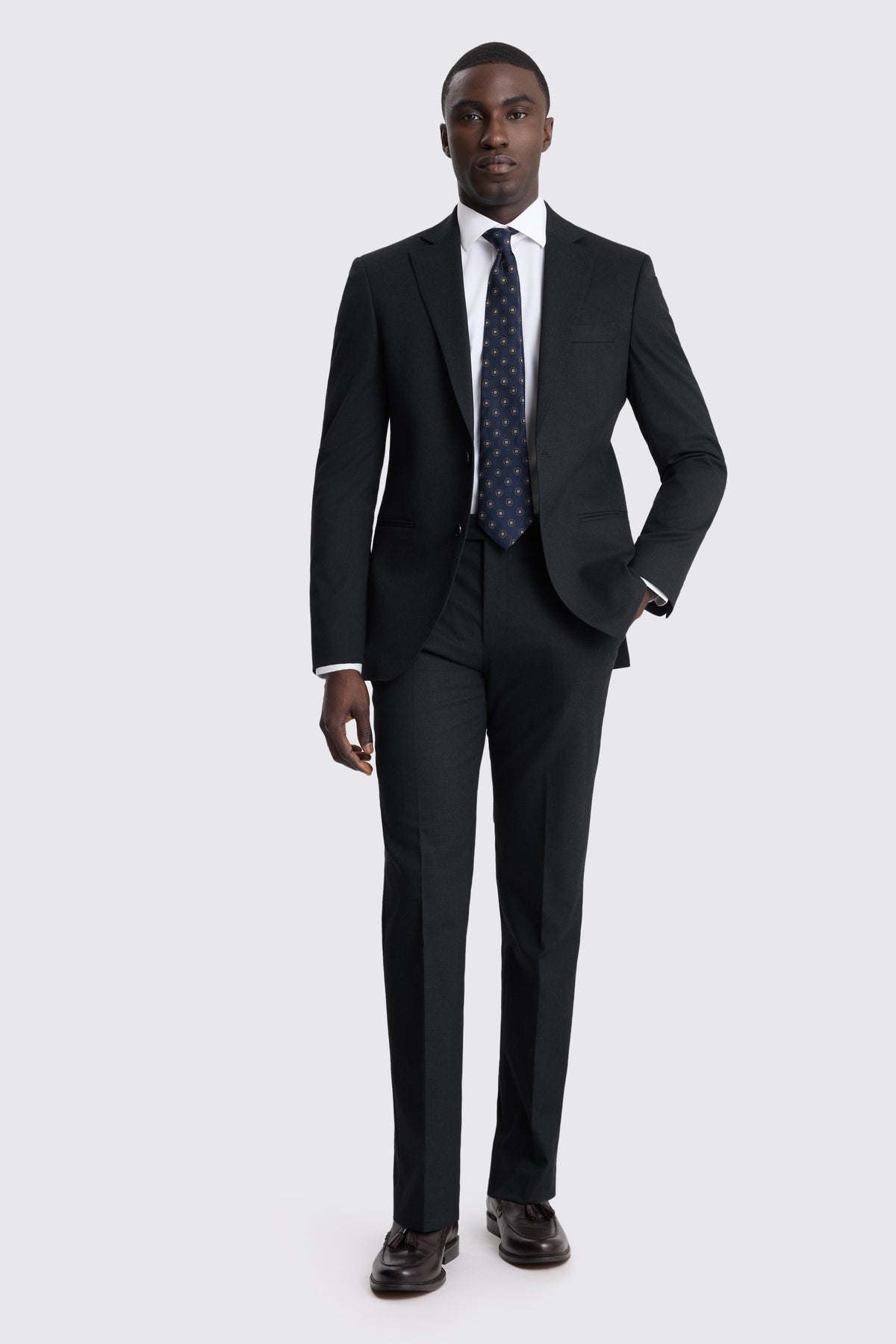 Tailored Fit Navy Puppytooth Trouser
