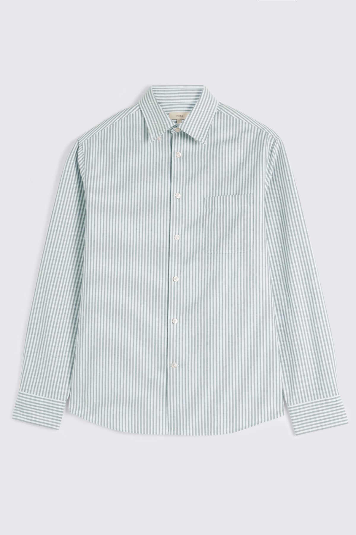 Green Stripe Washed Cotton Oxford Shirt