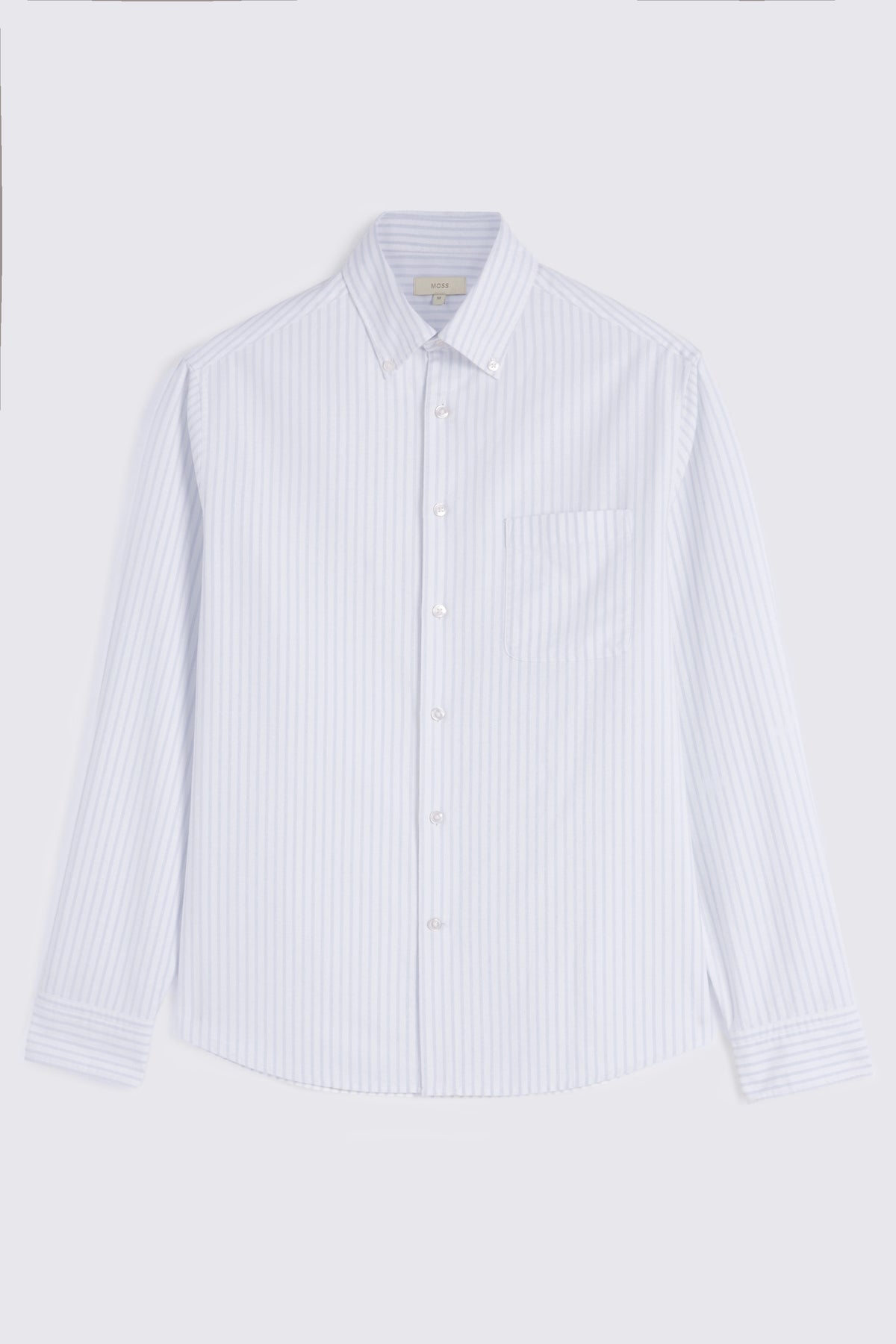 Blue Stripe Washed Cotton Oxford Shirt