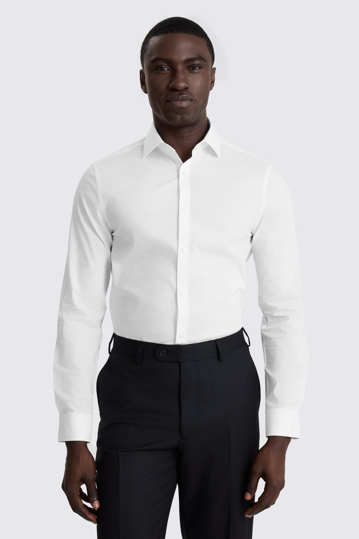 Slim Fit White Stretch Shirt