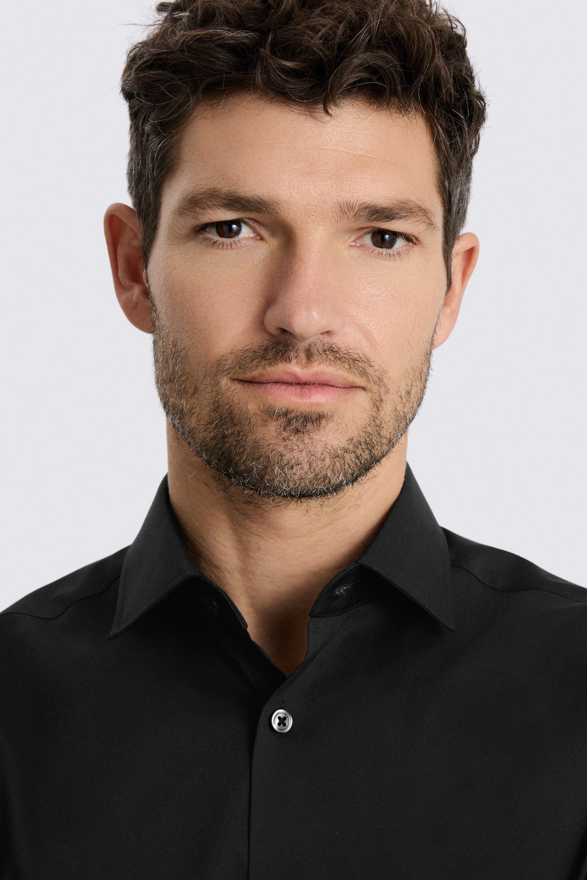 Slim Fit Black Stretch Shirt
