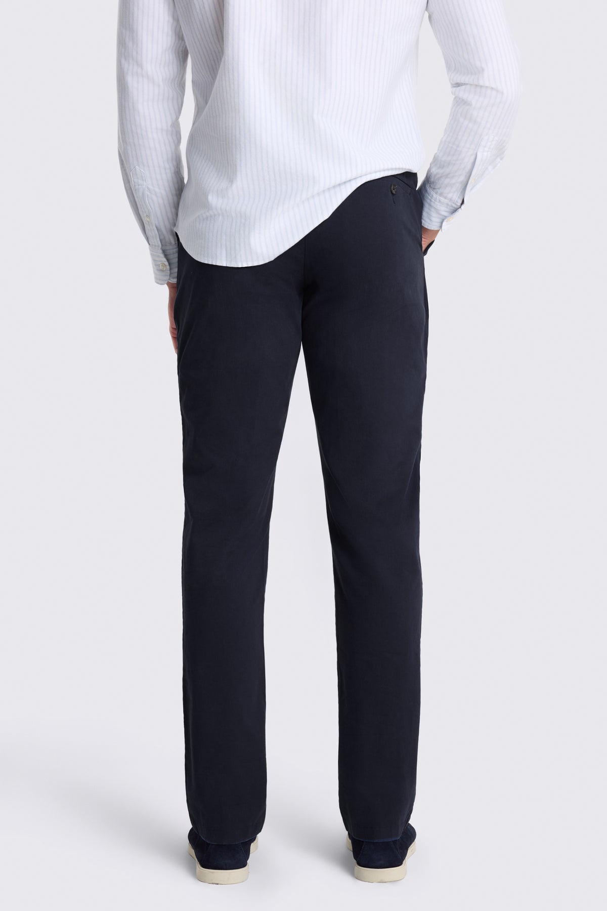 Tailored Fit Navy Cotton Chinos