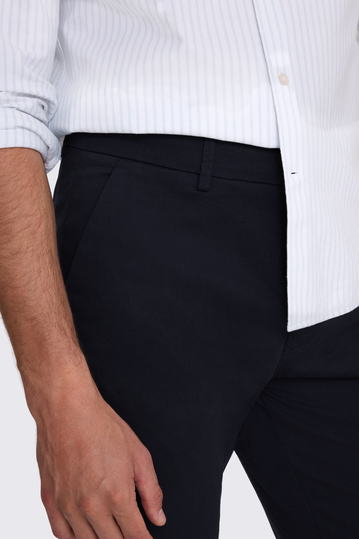 Tailored Fit Navy Cotton Chinos