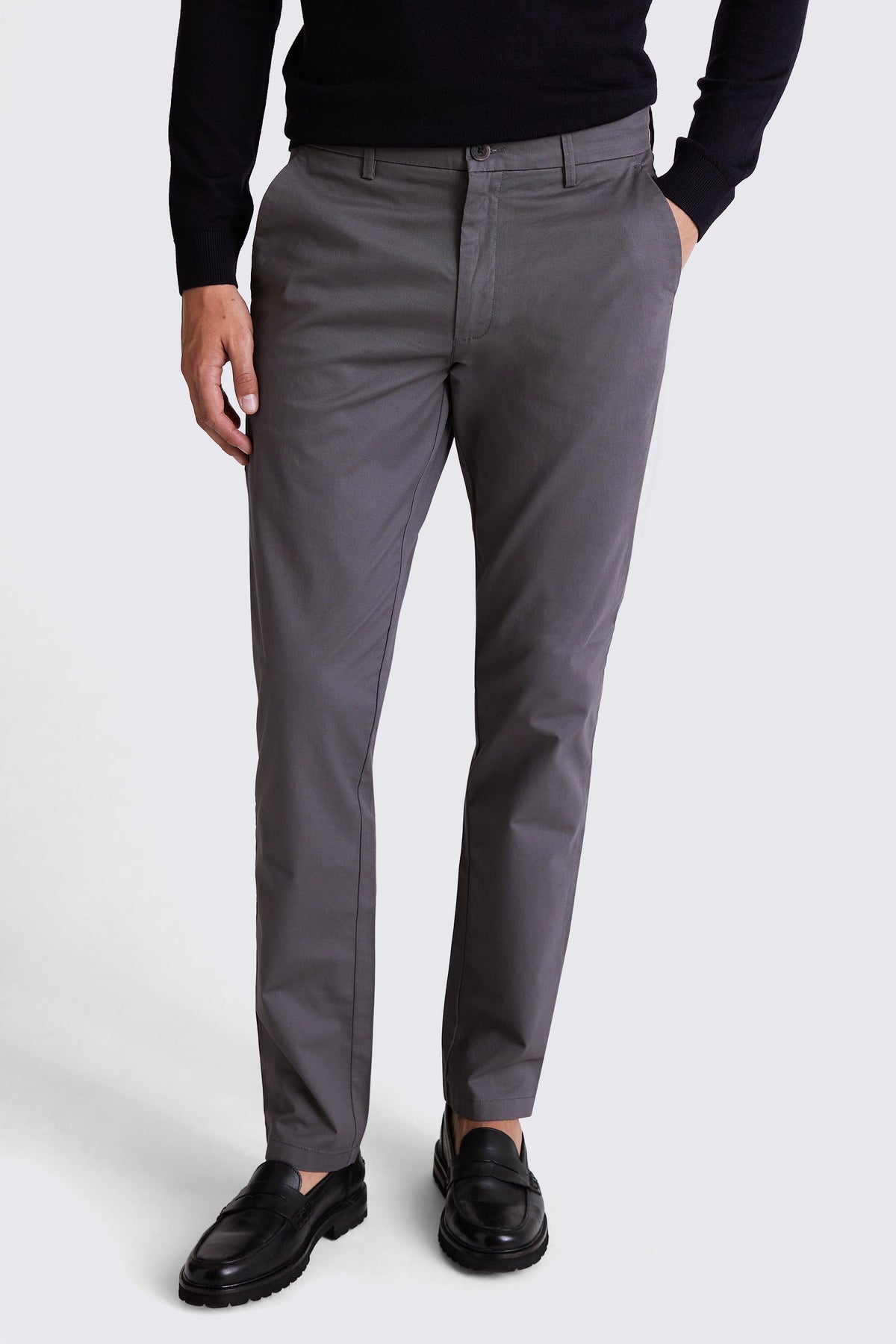 Tailored Fit Graphite Cotton Chinos