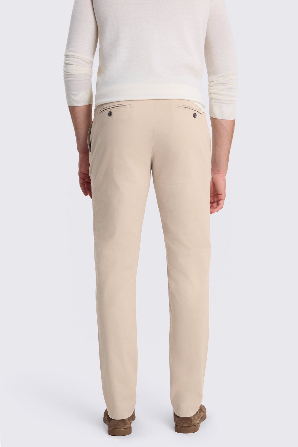 Tailored Fit Stone Cotton Chinos
