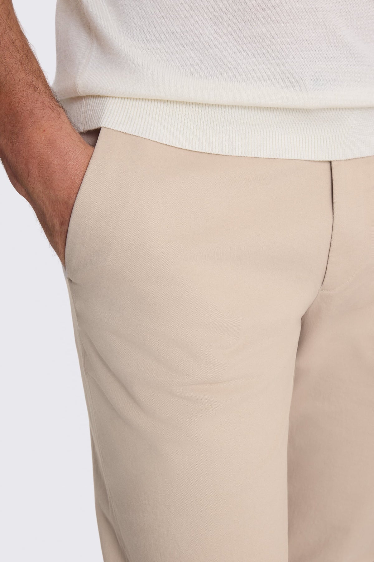 Tailored Fit Stone Cotton Chinos