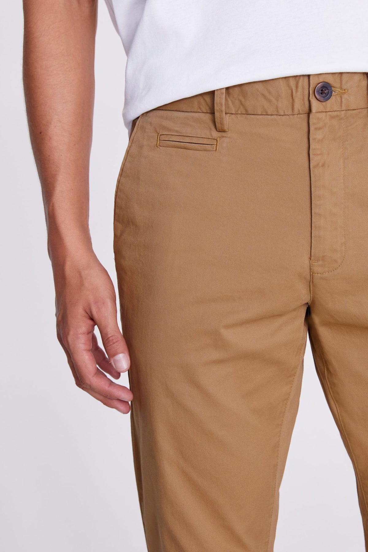 Tailored Fit Tobacco Cotton Chinos