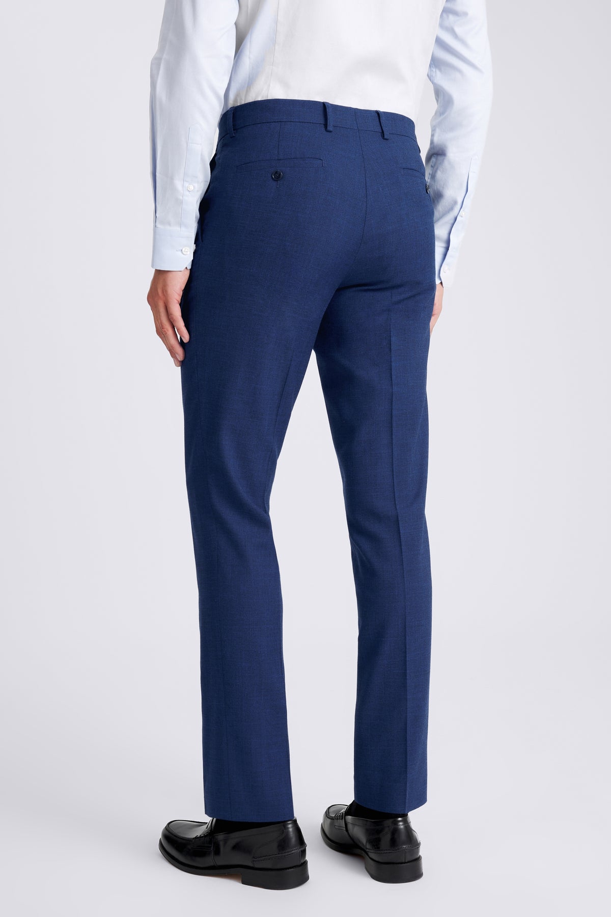 Slim Fit Blue Slub Trousers