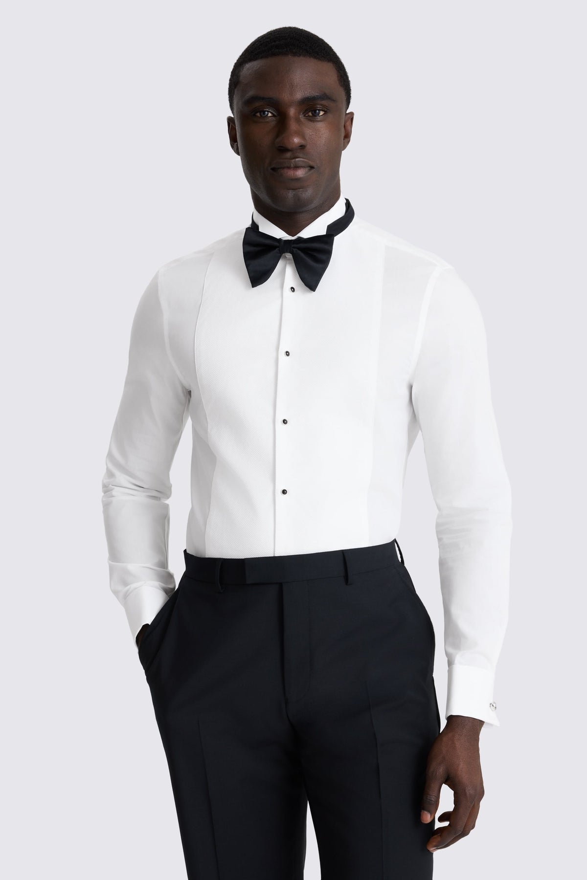 Slim Fit White Marcella Wing Collar Dress Shirt